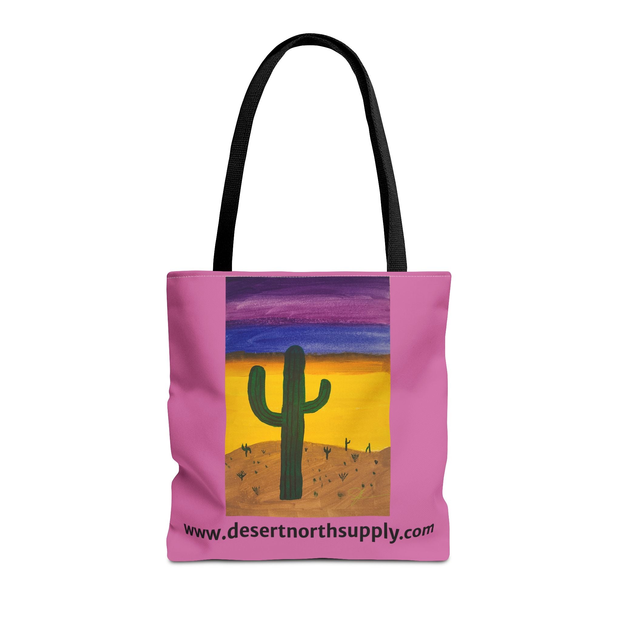 Desert Saguaro Cactus Canvas Tote Bag — "Alone" by John Ganger