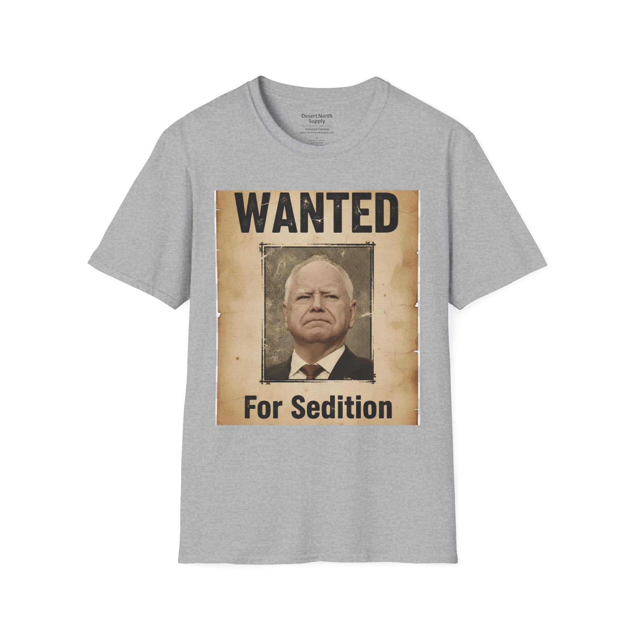 Wanted Poster T‑Shirt — "WANTED For Sedition" Vintage Political Design
