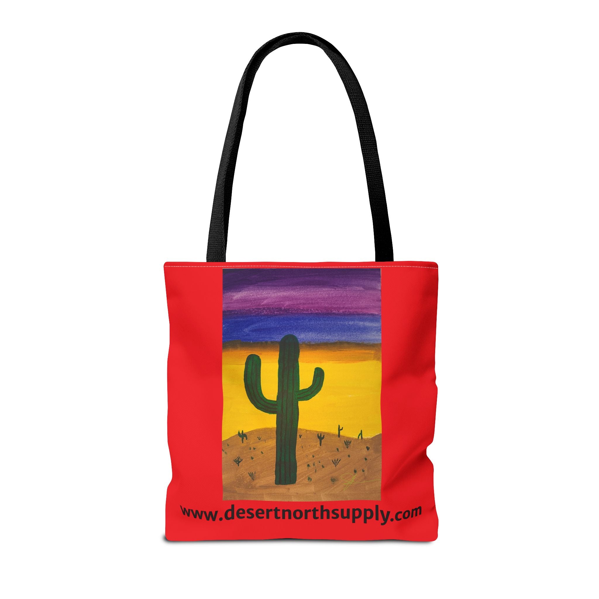 Desert Saguaro Cactus Canvas Tote Bag — "Alone" by John Ganger