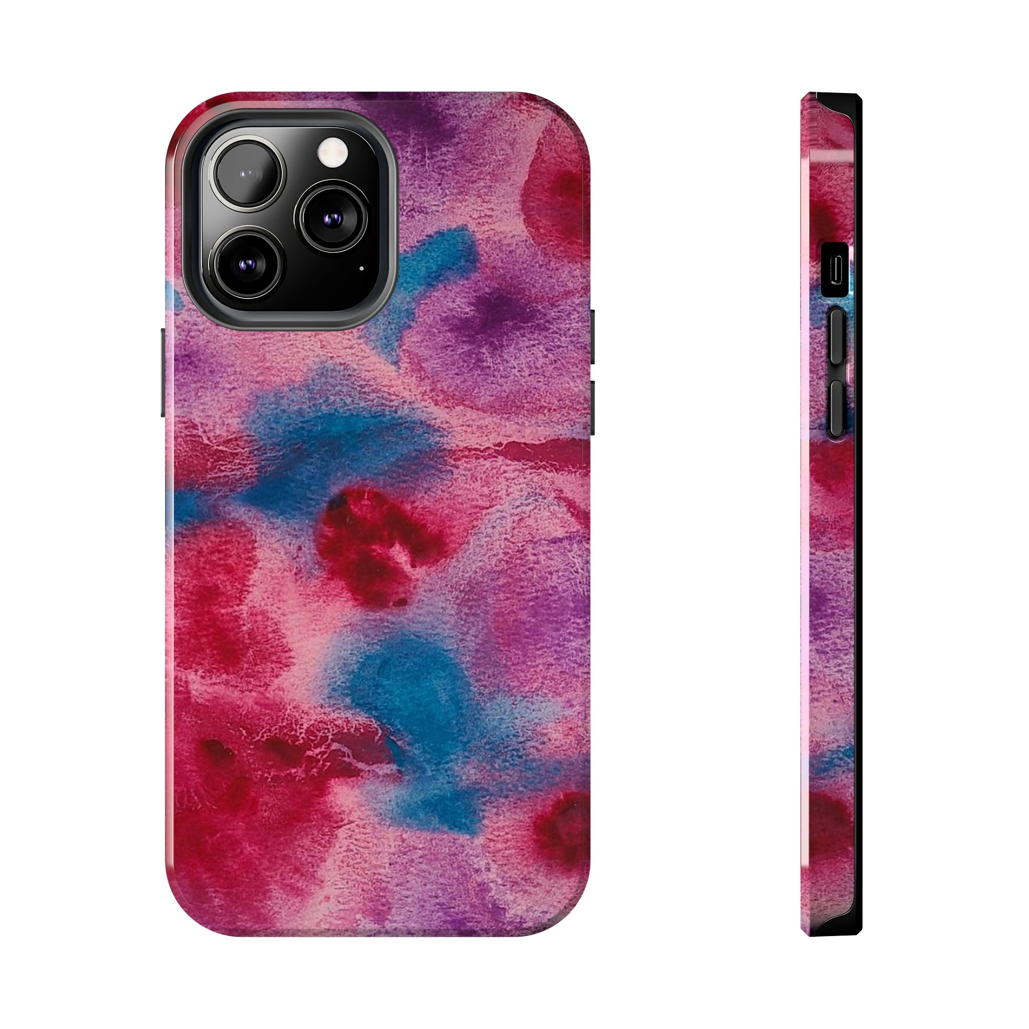 Pink Blue Watercolor Abstract Phone Case | Tough Case