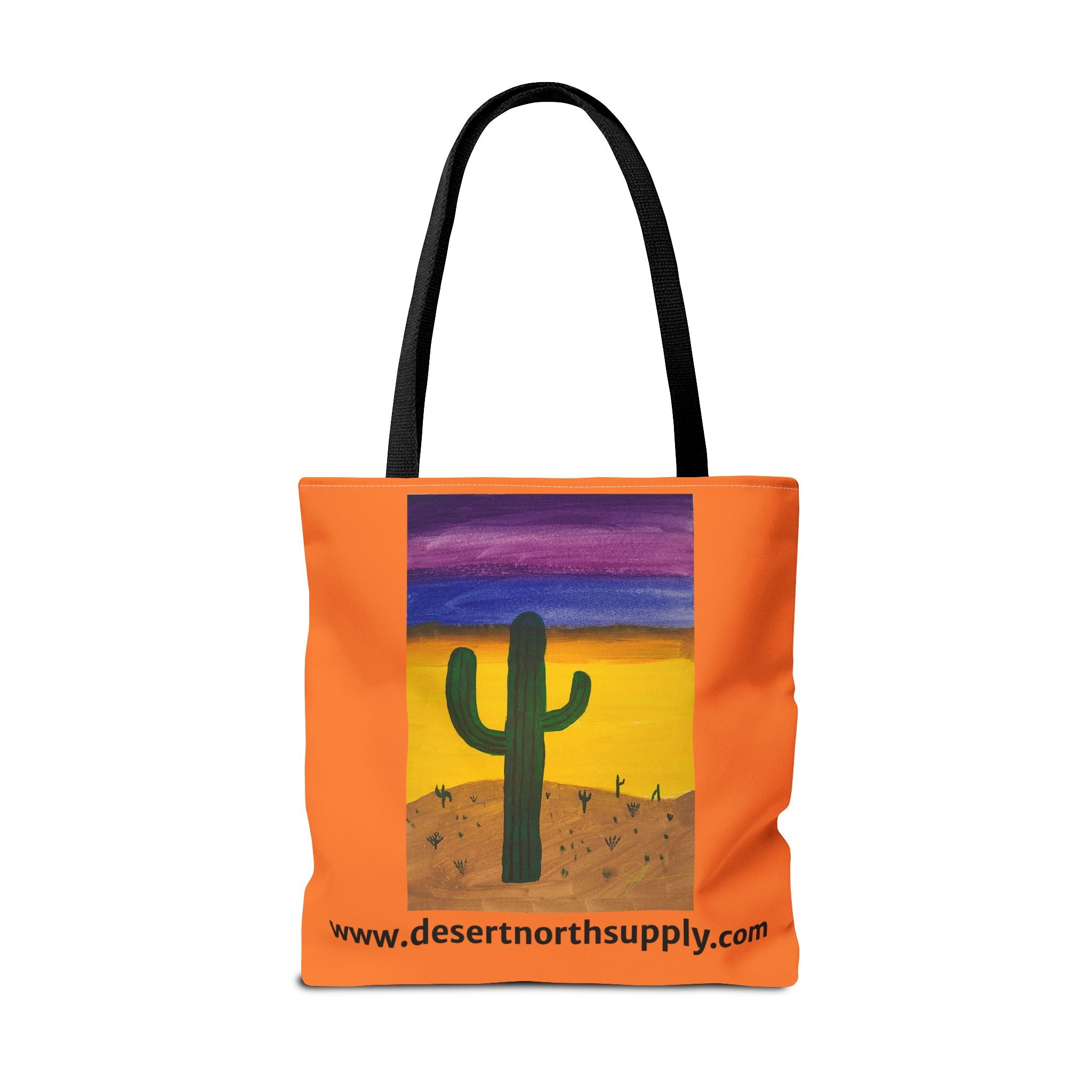 Desert Saguaro Cactus Canvas Tote Bag — "Alone" by John Ganger