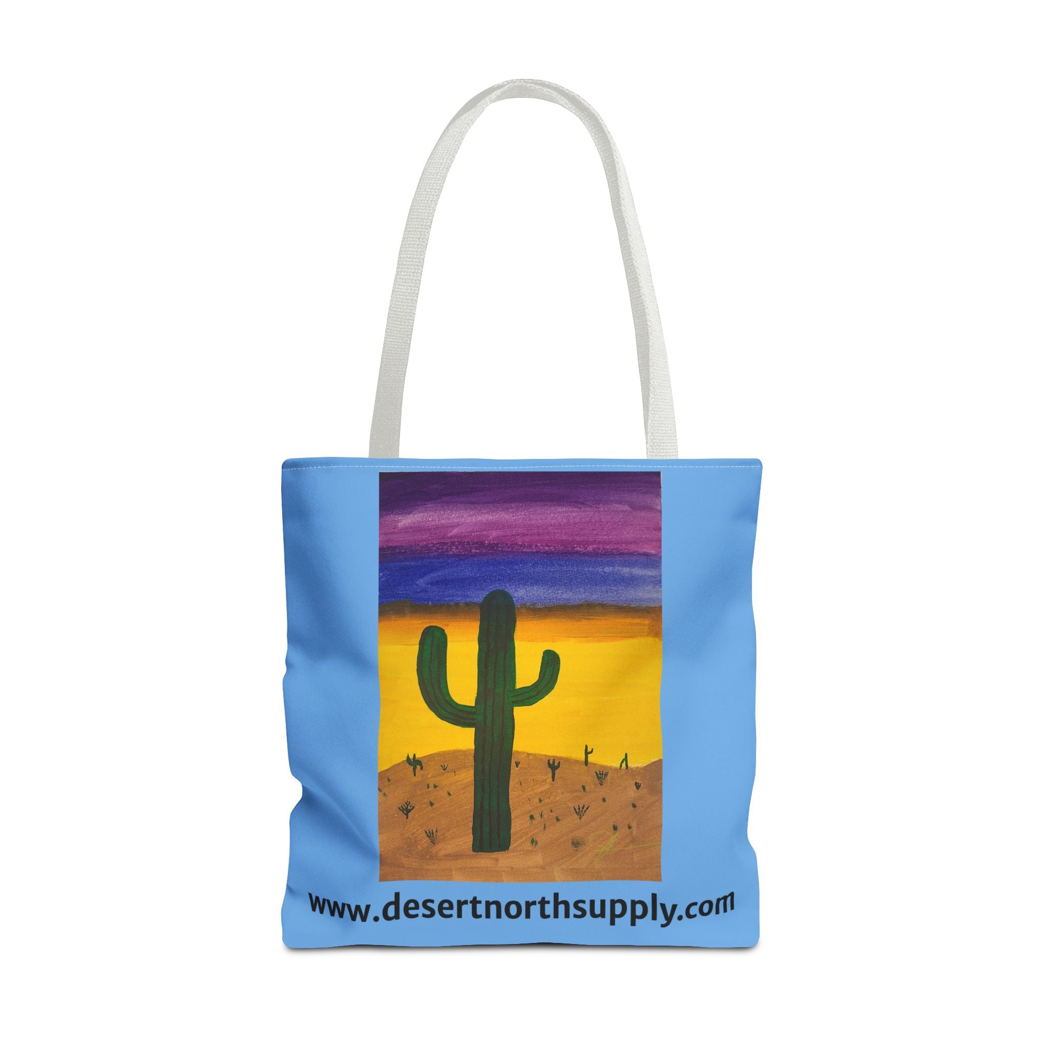 Desert Saguaro Cactus Canvas Tote Bag — "Alone" by John Ganger