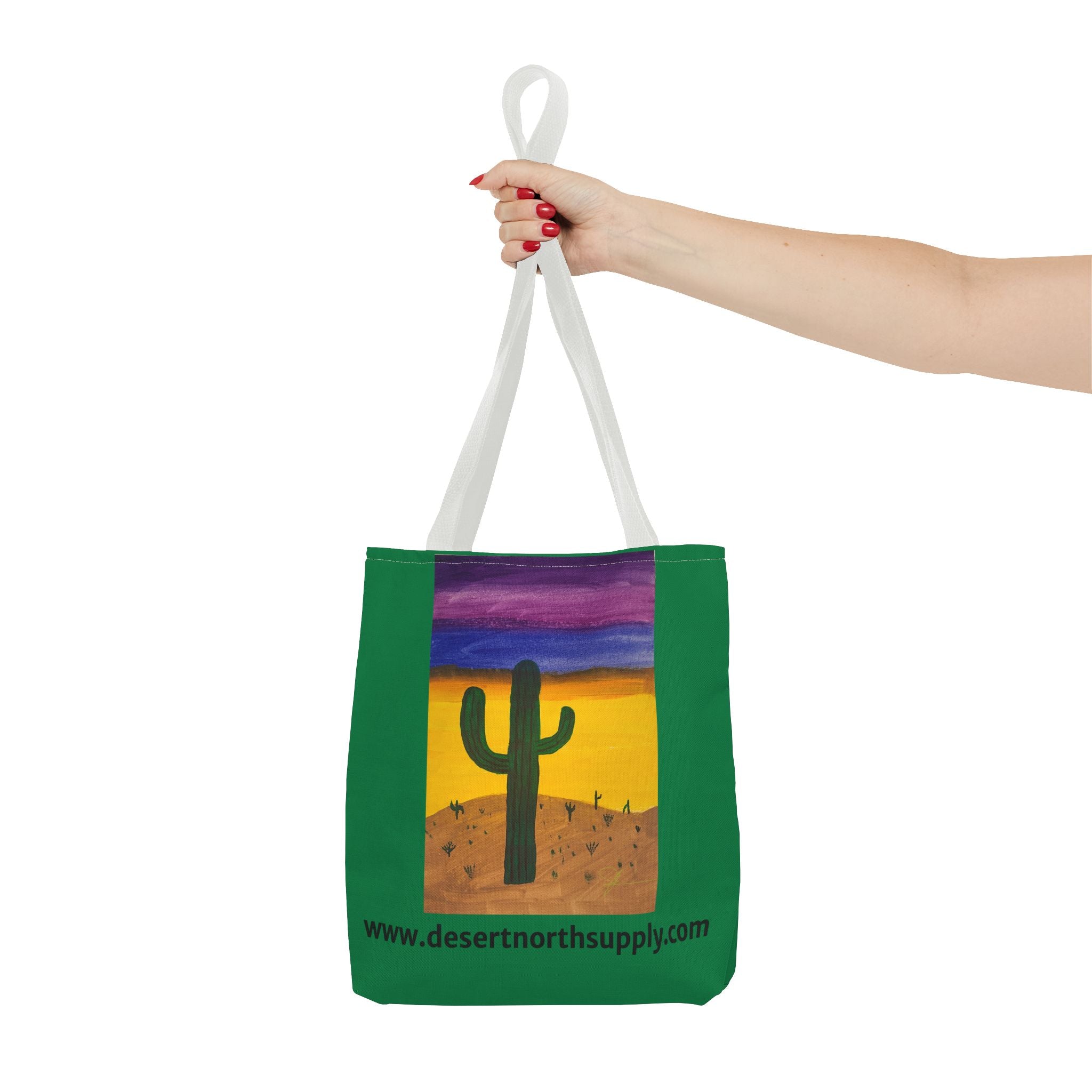 Desert Saguaro Cactus Canvas Tote Bag — "Alone" by John Ganger