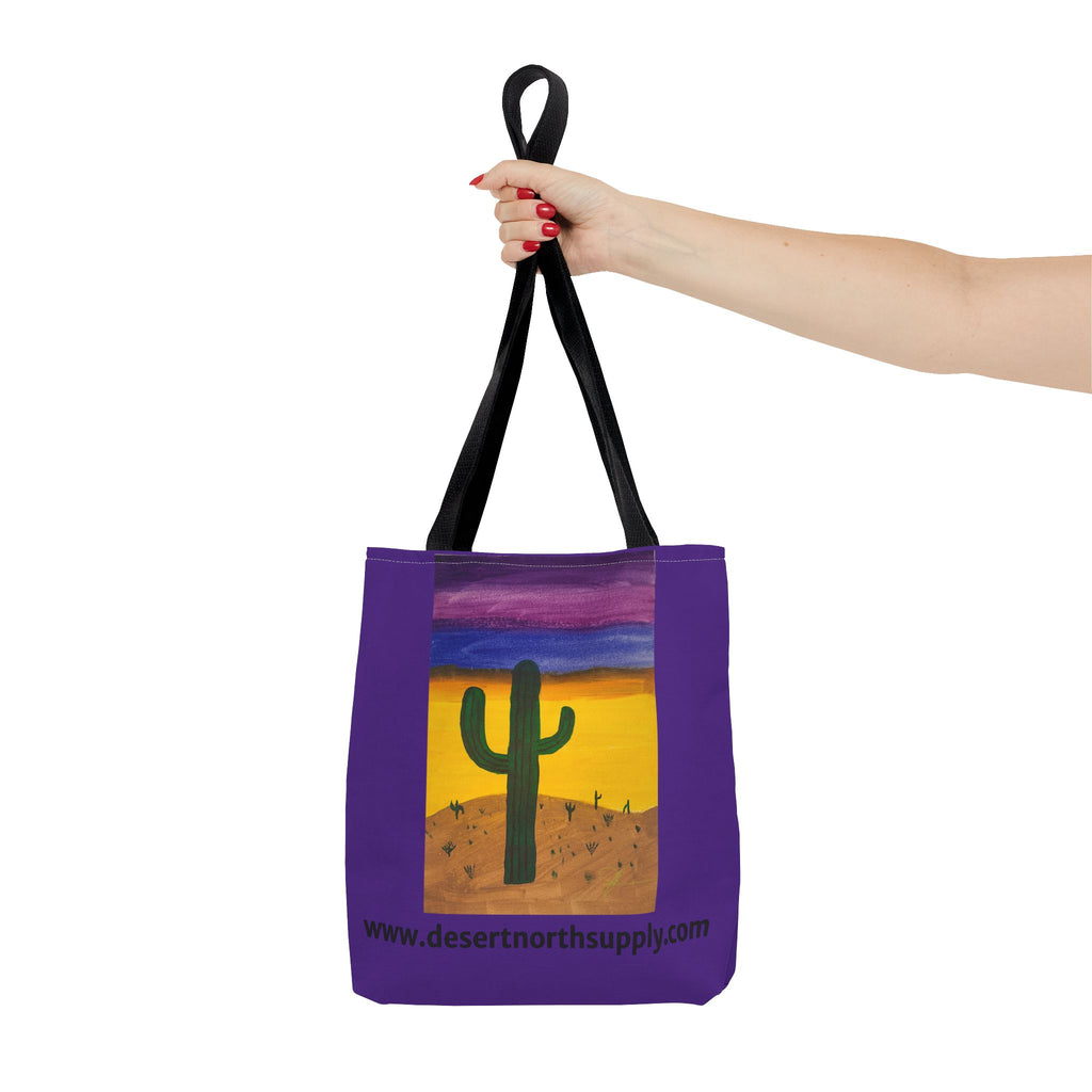 Desert Saguaro Cactus Canvas Tote Bag — "Alone" by John Ganger