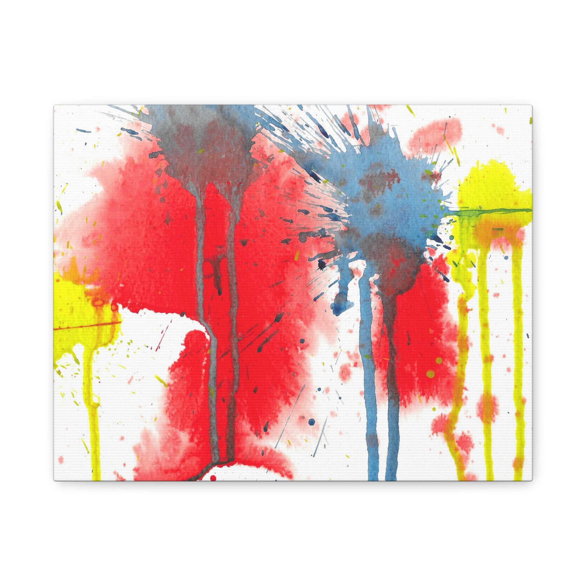 Splat - Playful Abstract Paint Splash Watercolor - Canvas Wall Art