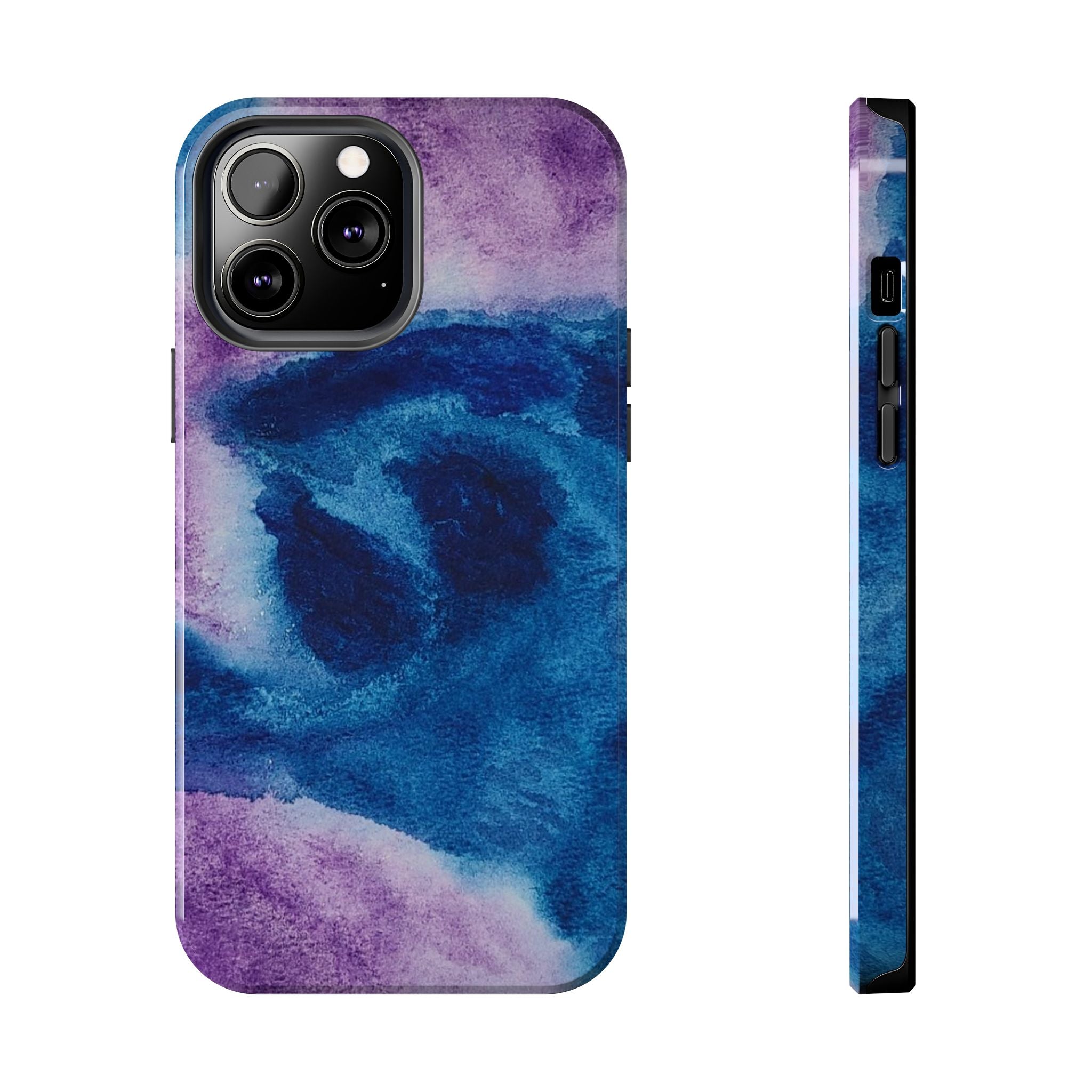Purple Blue Abstract Phone Case | Geometric Swirl Pattern