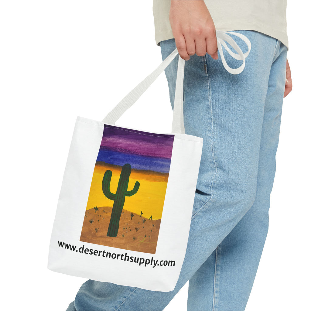 Desert Saguaro Cactus Canvas Tote Bag — "Alone" by John Ganger