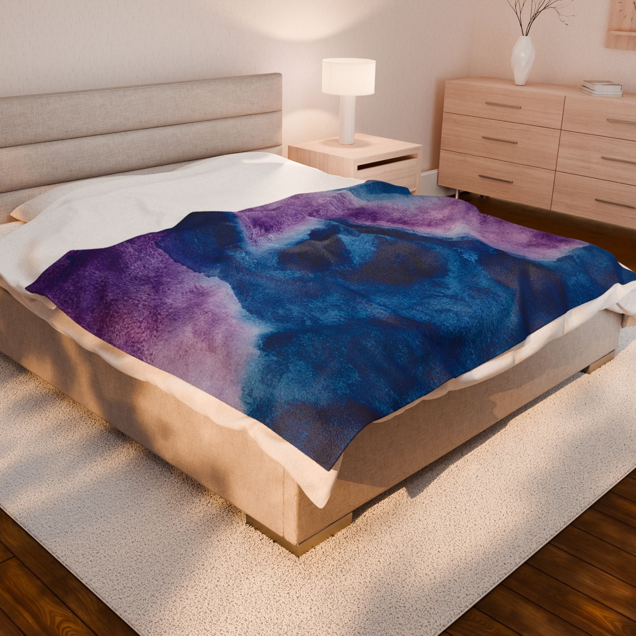 Velveteen Plush Blanket - "Storms of Torment" Watercolor, Original John Ganger Art