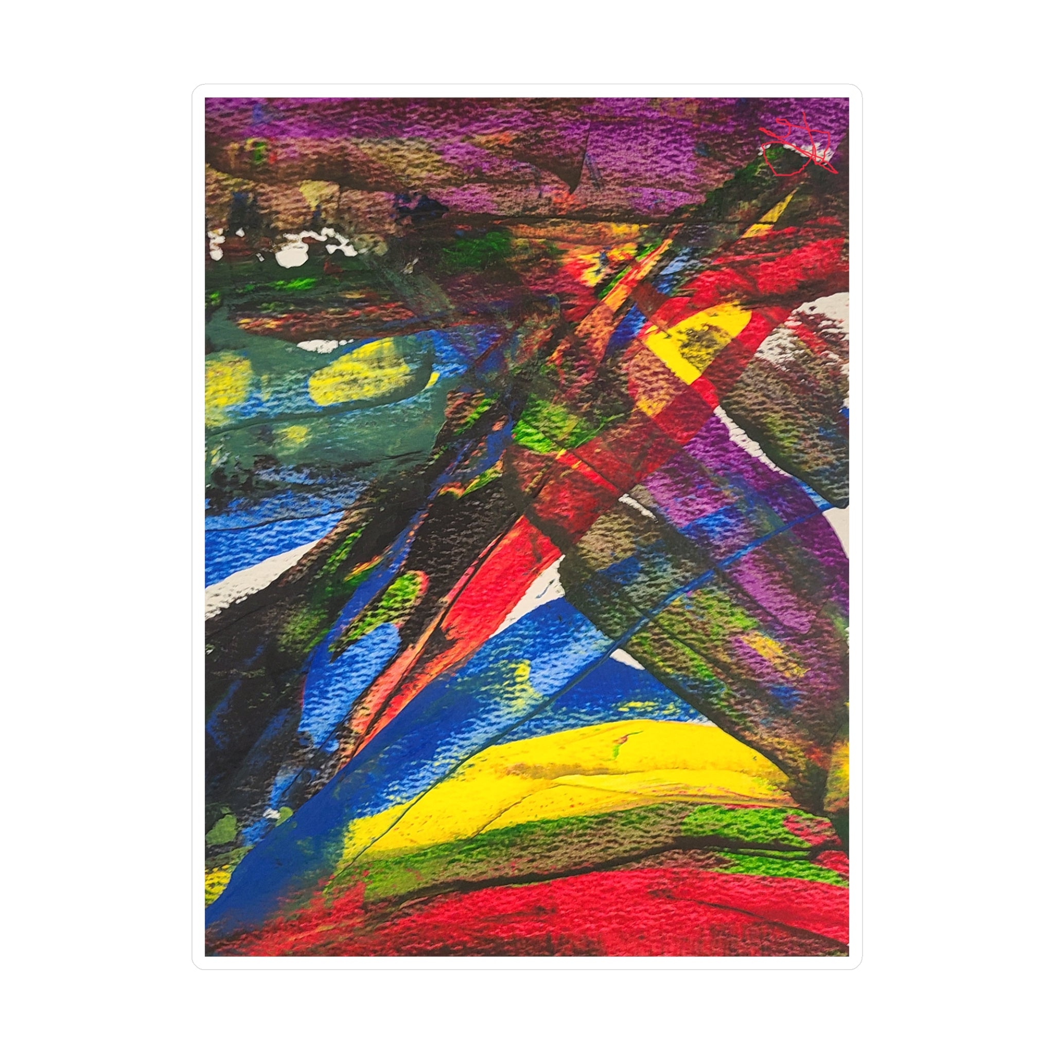 Chaotic Thought Abstract Watercolor Vinyl Decal — Emotional Expression Art Sticker