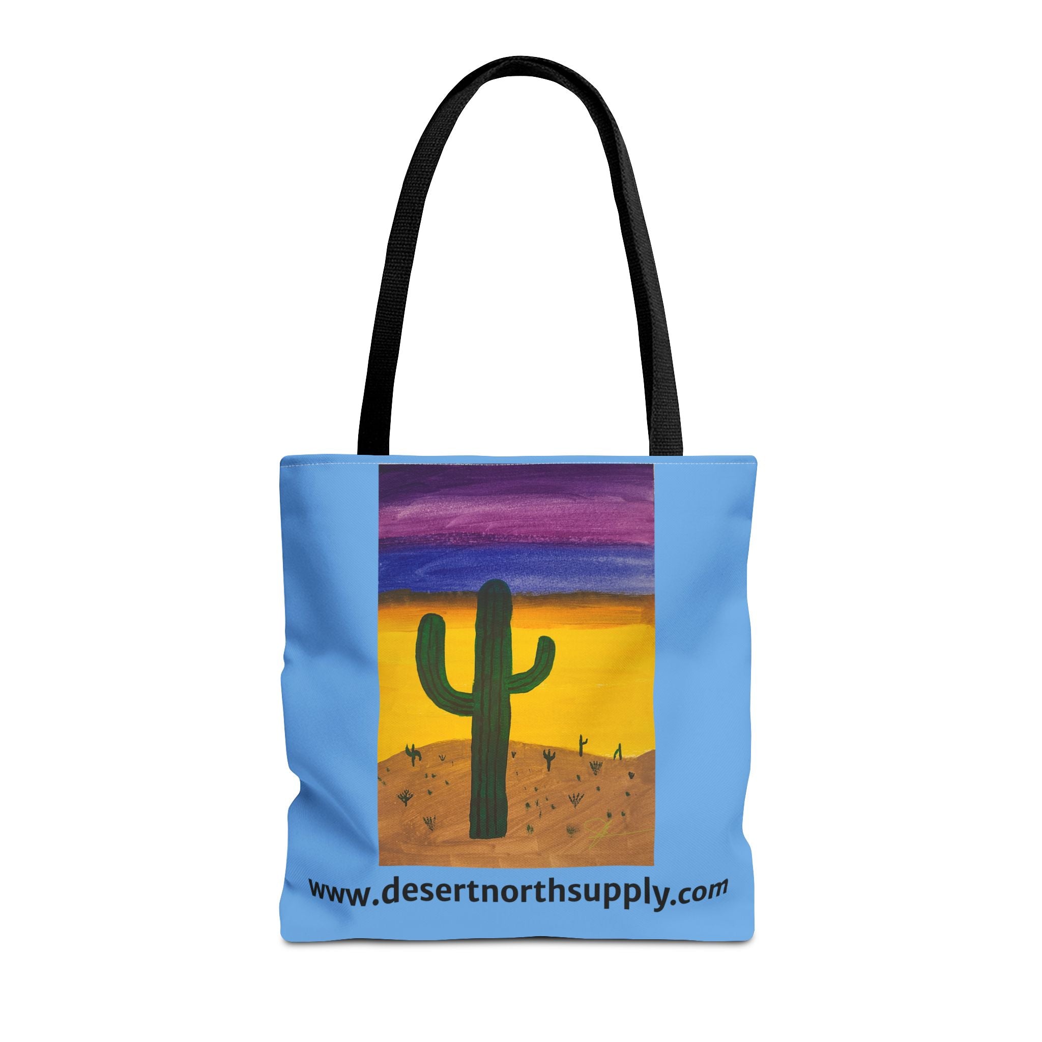 Desert Saguaro Cactus Canvas Tote Bag — "Alone" by John Ganger