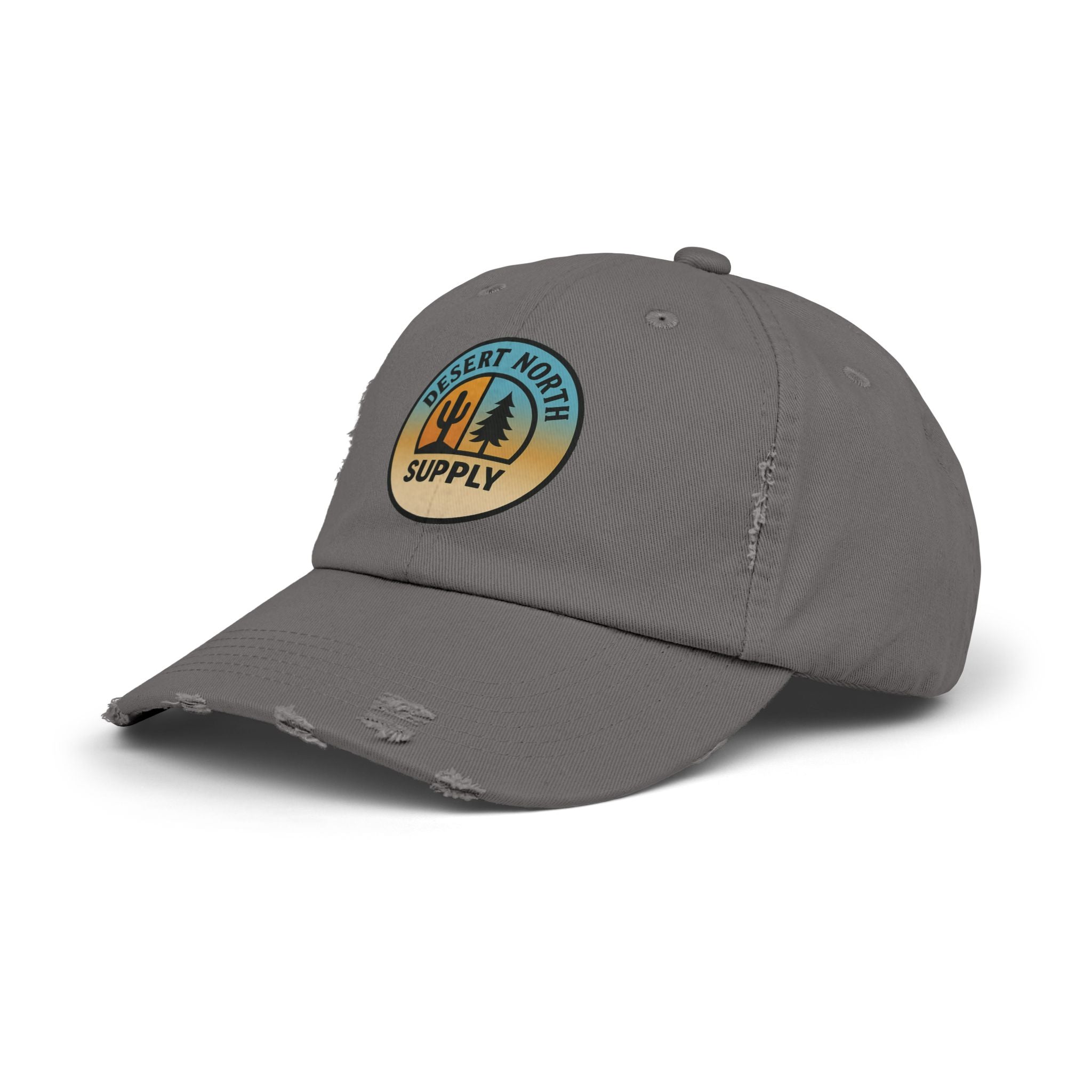 Desert North Supply Distressed Cap — Retro Sunset Cactus Logo Hat