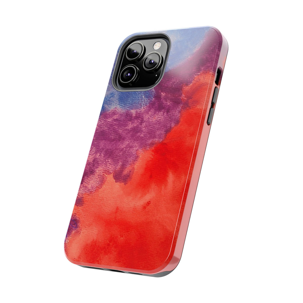 Red Purple Blue Abstract Phone Case | Colorful Geometric Art
