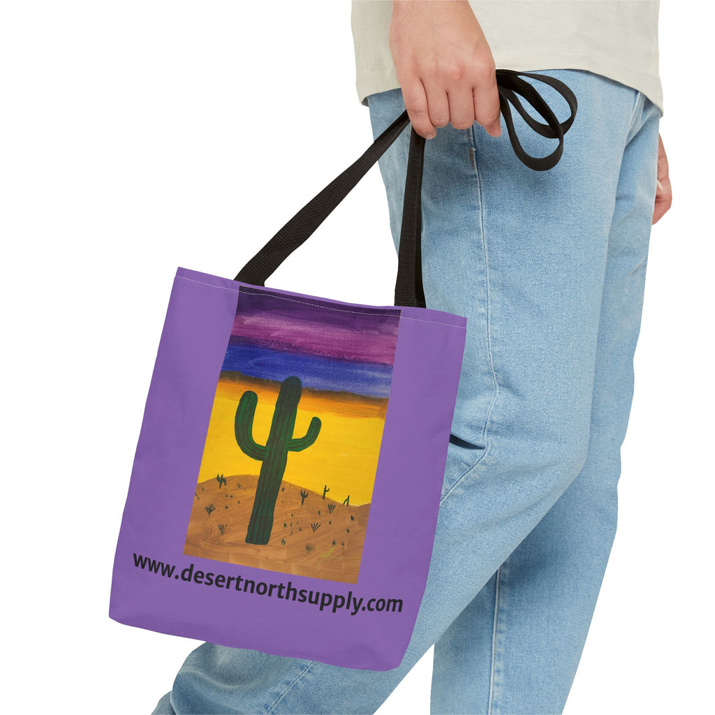 Desert Saguaro Cactus Canvas Tote Bag — "Alone" by John Ganger
