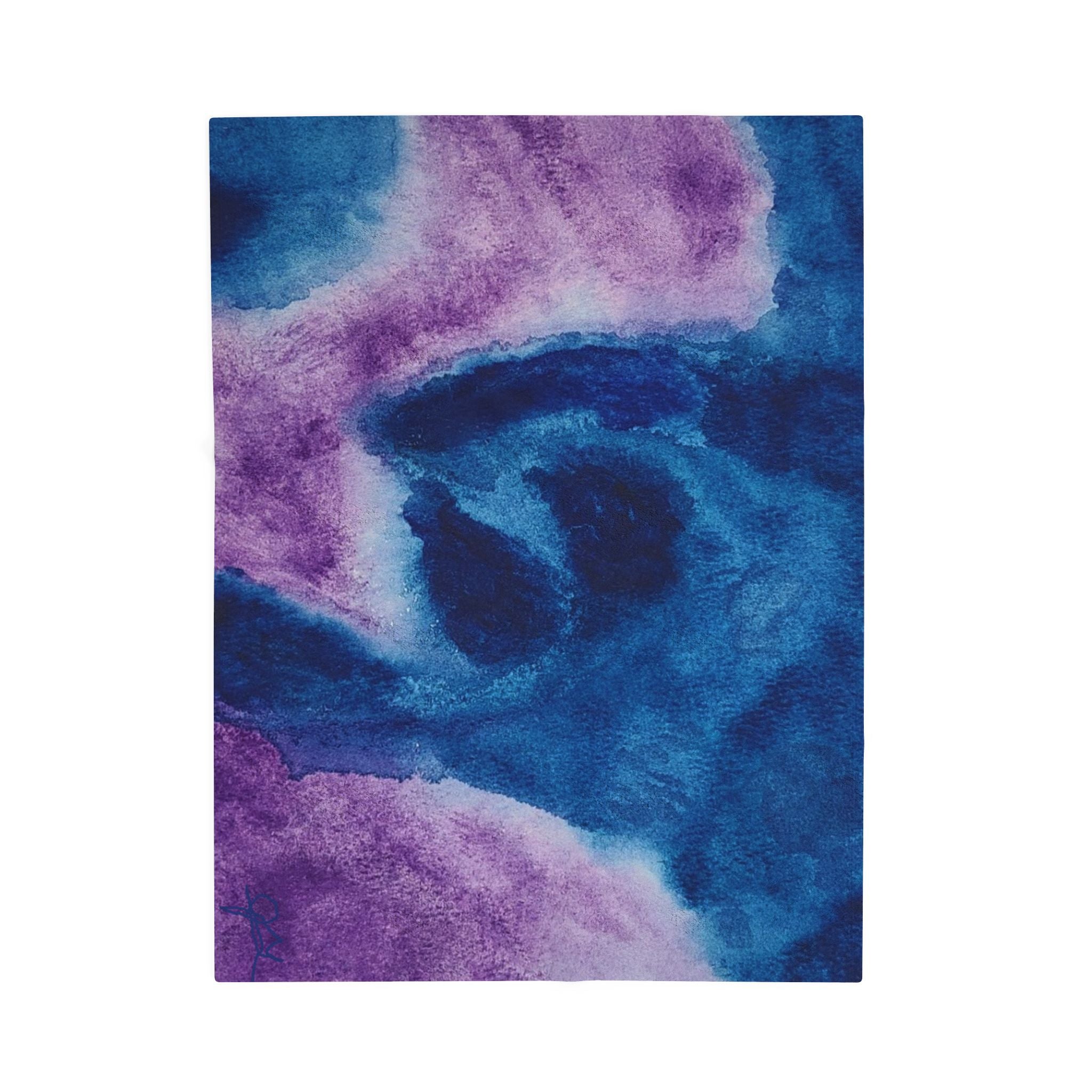 Velveteen Plush Blanket - "Storms of Torment" Watercolor, Original John Ganger Art