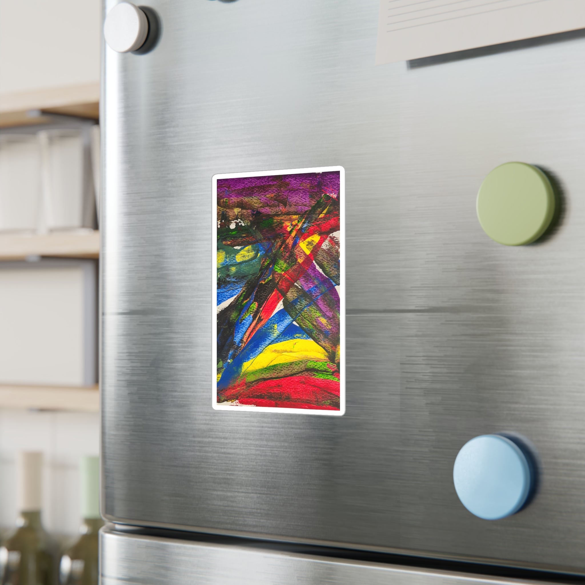 Chaotic Thought Abstract Watercolor Vinyl Decal — Emotional Expression Art Sticker