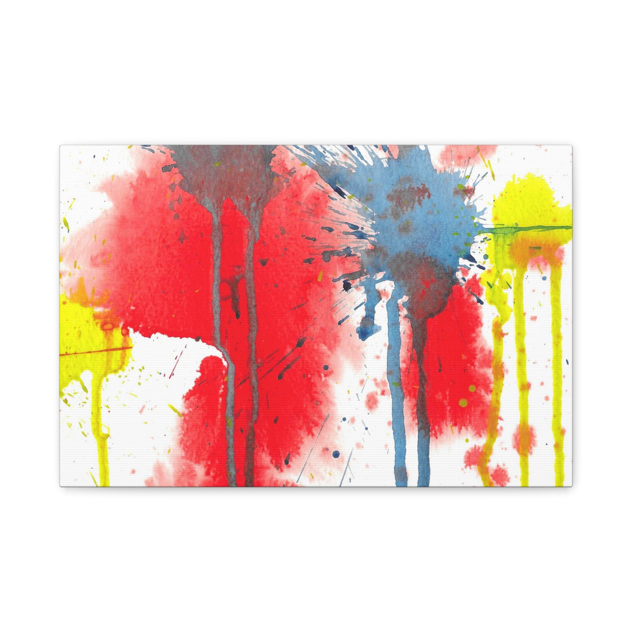 Splat - Playful Abstract Paint Splash Watercolor - Canvas Wall Art