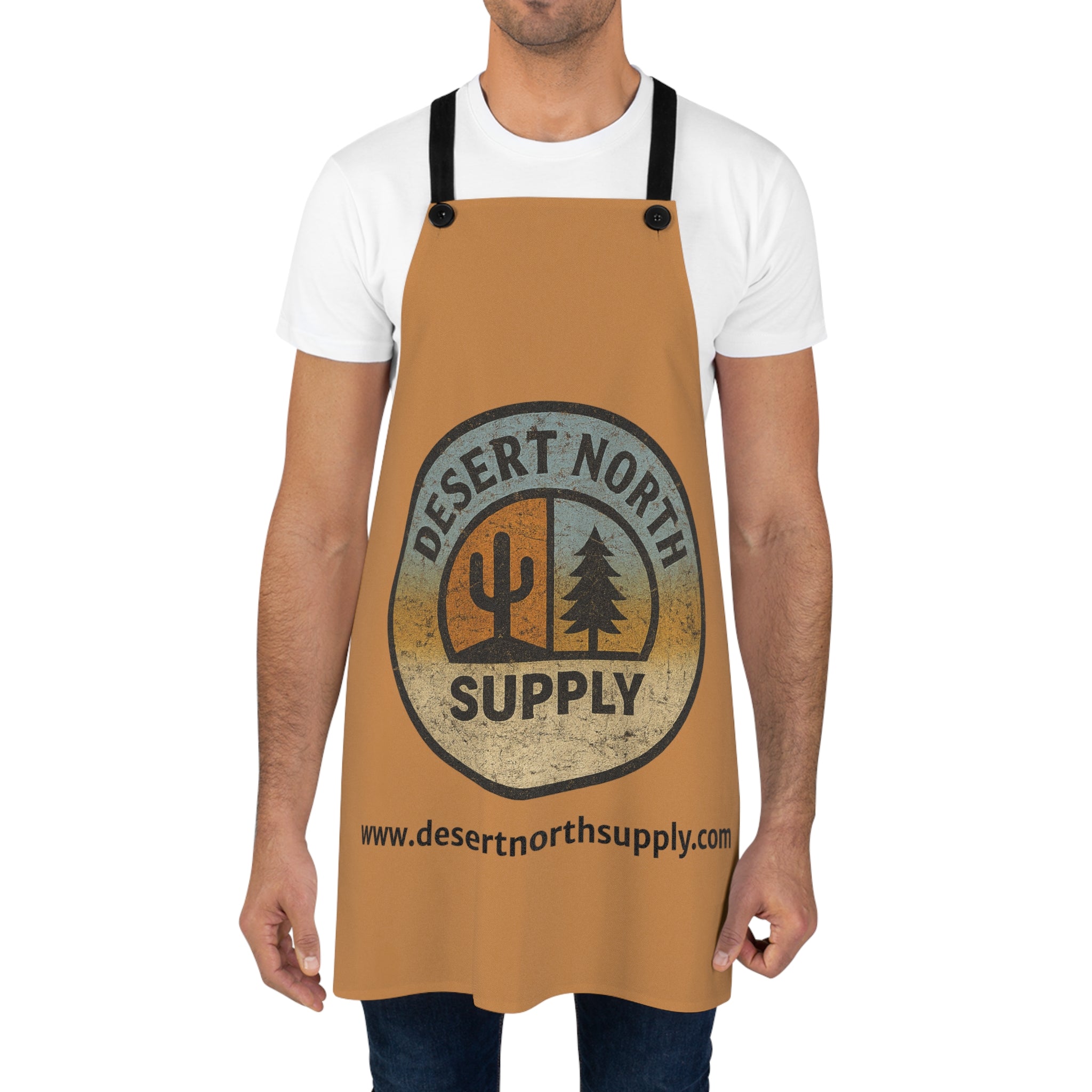 Desert North Supply Apron — Rustic Outdoor Logo Cooking Apron