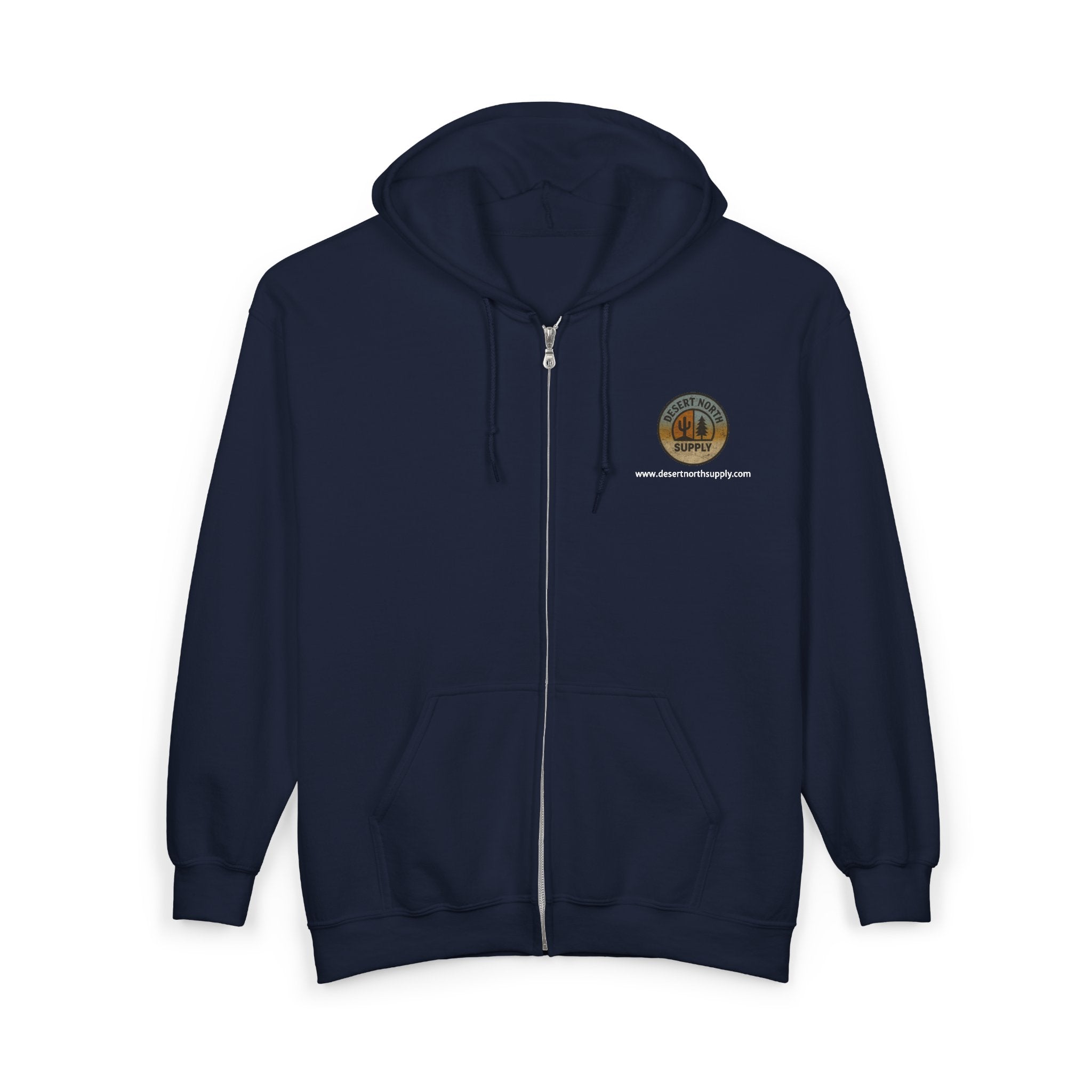 Desert North Supply Logo Zip Hoodie - Outdoor Adventure Full-Zip Sweatshirt