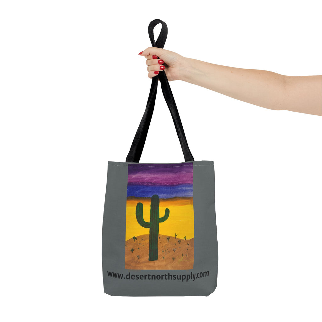 Desert Saguaro Cactus Canvas Tote Bag — "Alone" by John Ganger