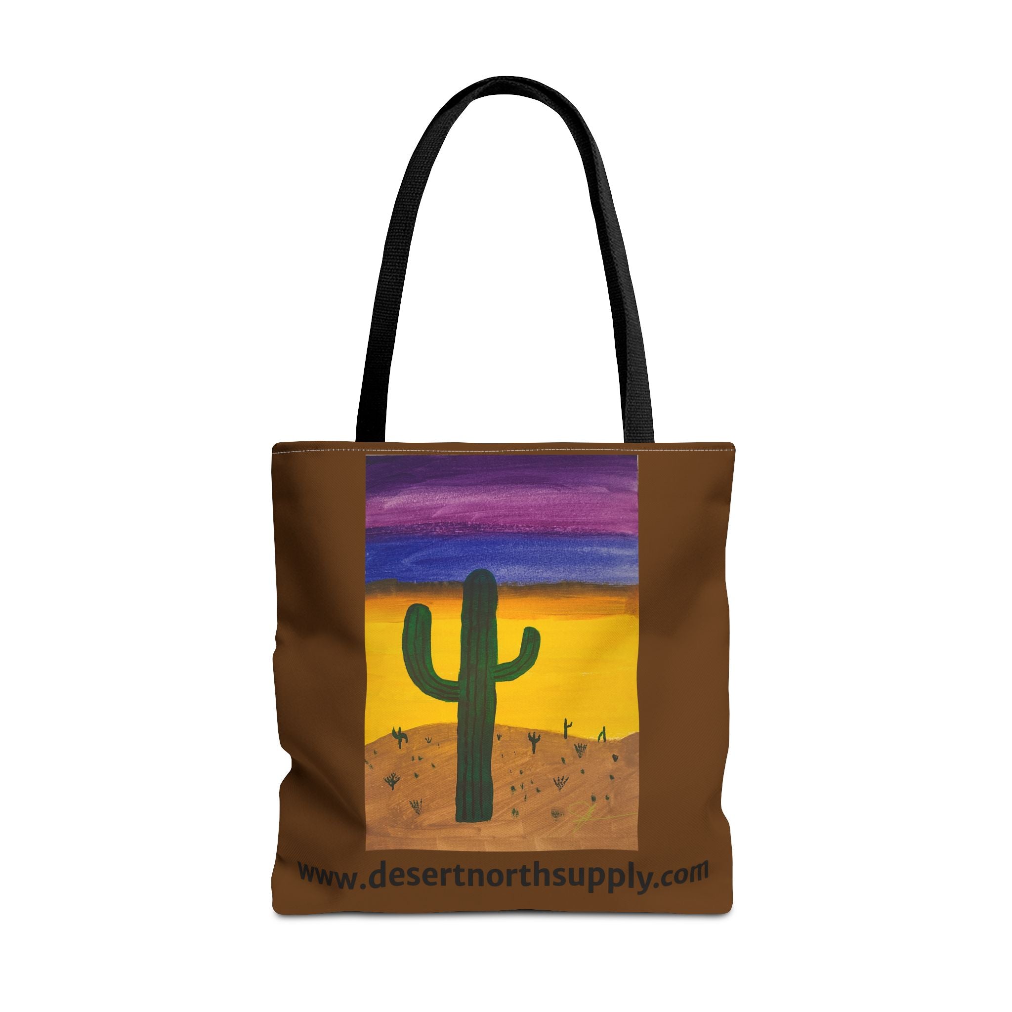 Desert Saguaro Cactus Canvas Tote Bag — "Alone" by John Ganger
