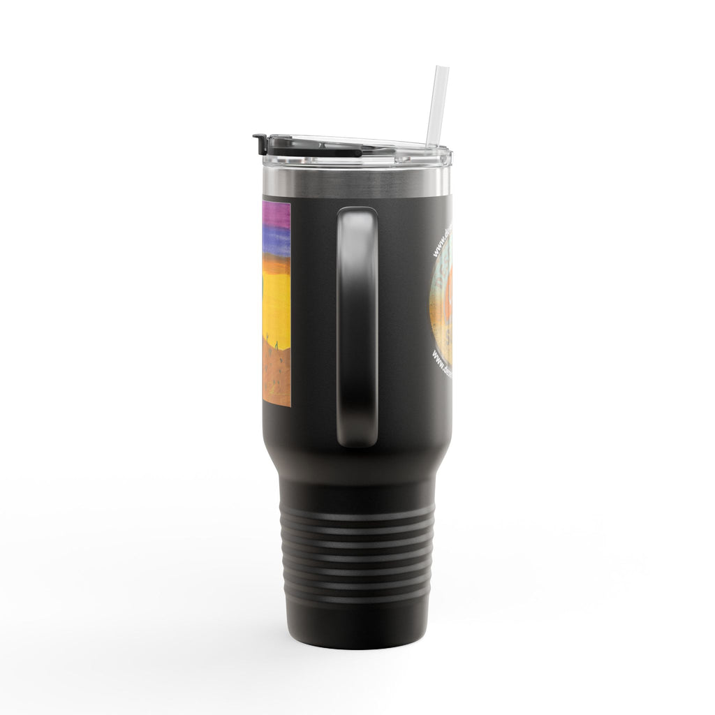 40oz Insulated Travel Mug — Colorful Desert Cactus Design