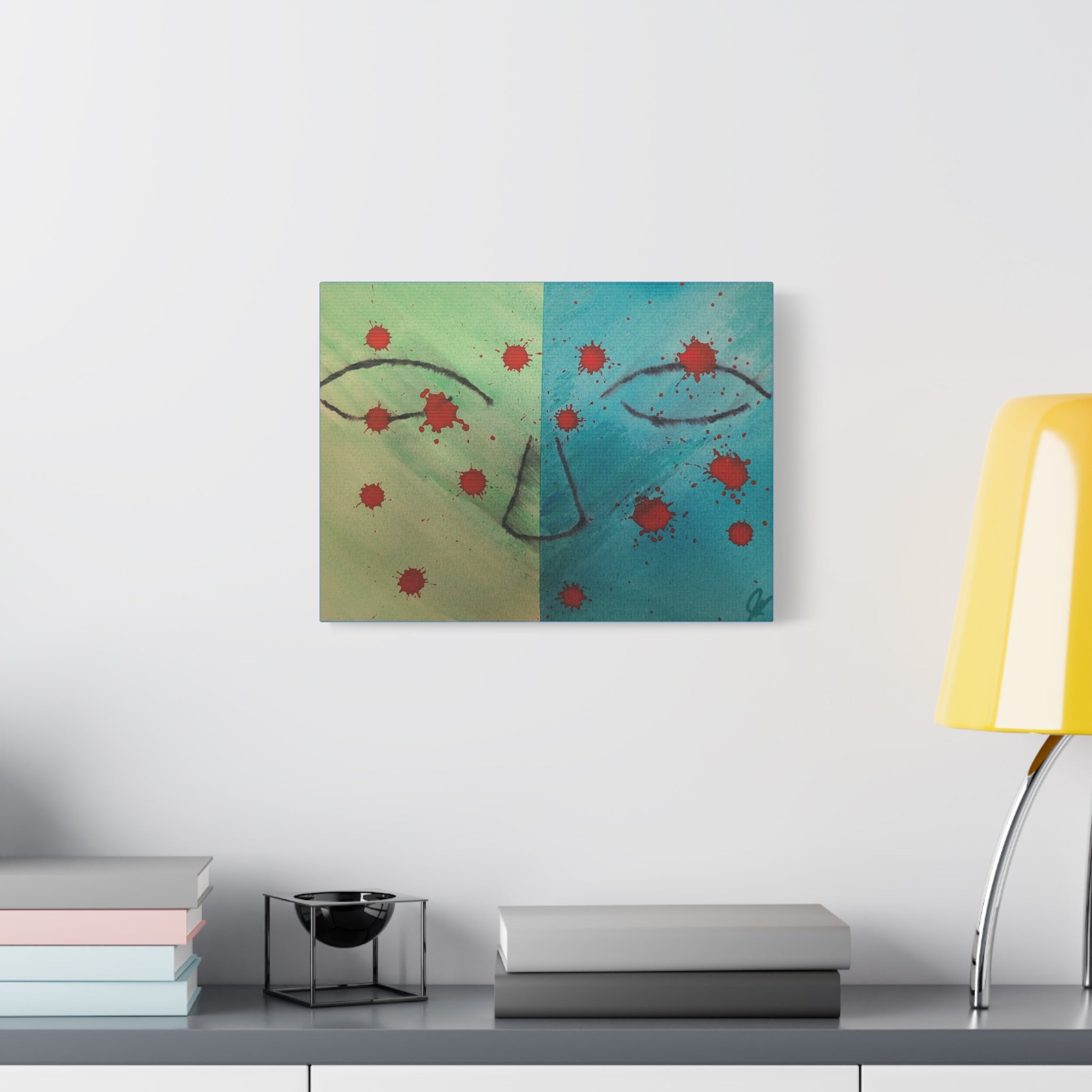 Abstract Split-Face Canvas Art - "Thoughts" Original Art by John Ganger