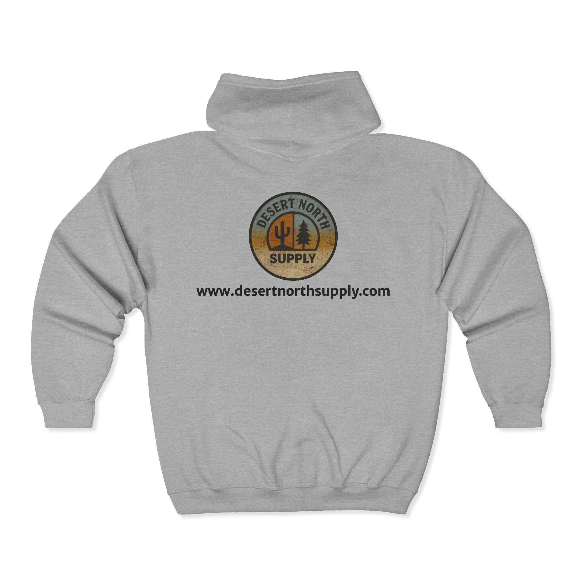 Desert North Supply Logo Zip Hoodie - Outdoor Adventure Full-Zip Sweatshirt