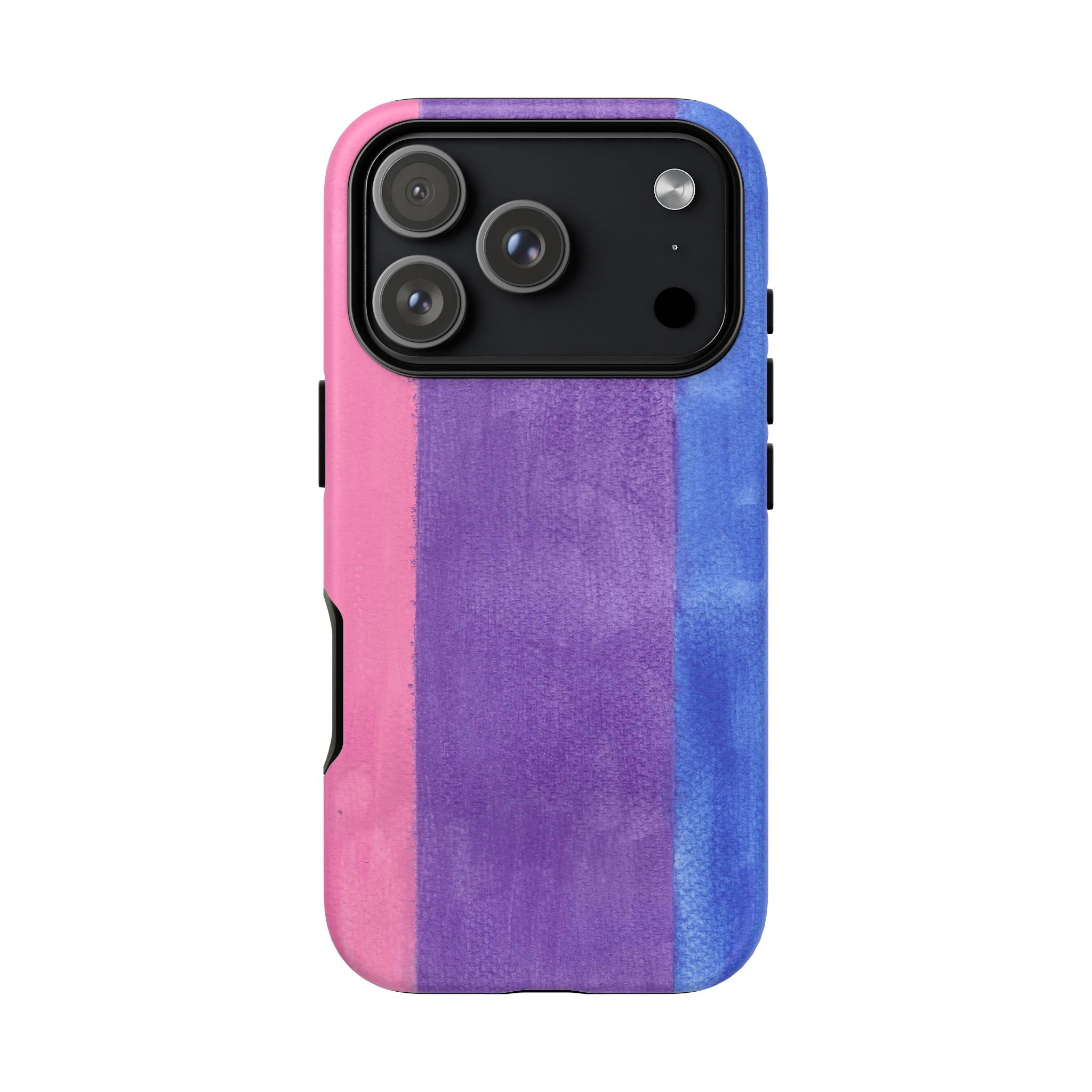 Watercolor Stripe Tough Phone Case — Pink Purple Blue Pride Protective Cover