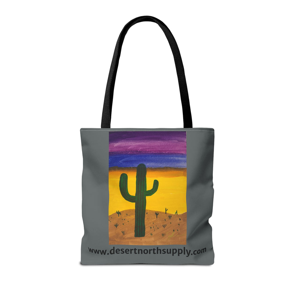 Desert Saguaro Cactus Canvas Tote Bag — "Alone" by John Ganger