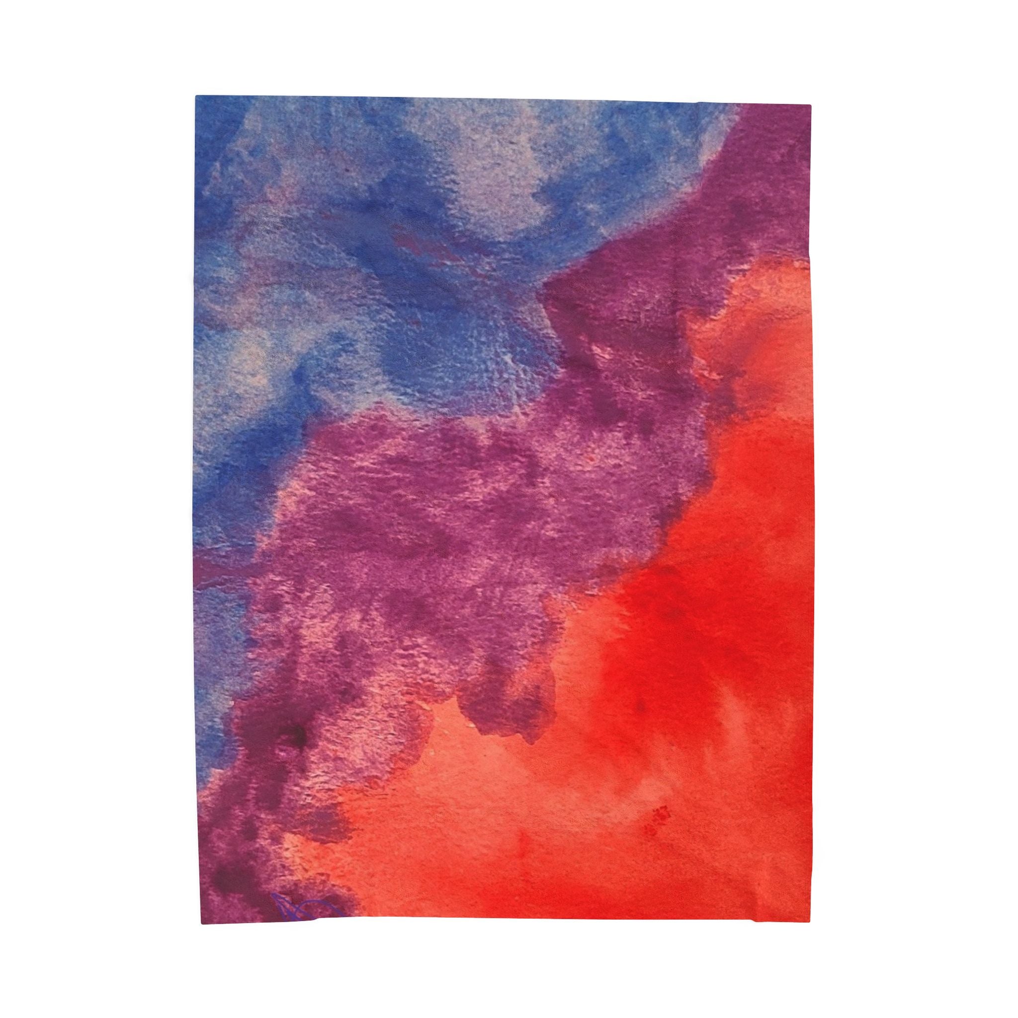 Velveteen Plush Blanket - "The Line Between" Watercolor, Original John Ganger Art