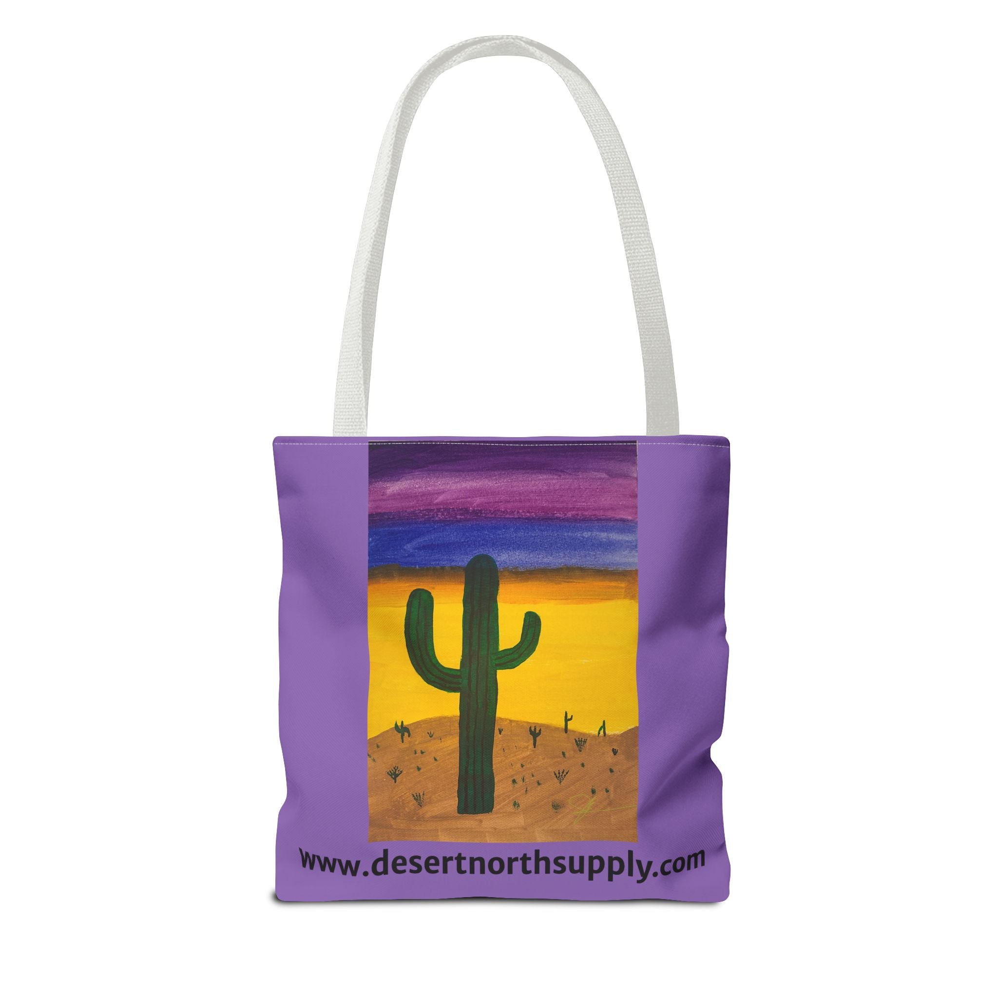 Desert Saguaro Cactus Canvas Tote Bag — "Alone" by John Ganger