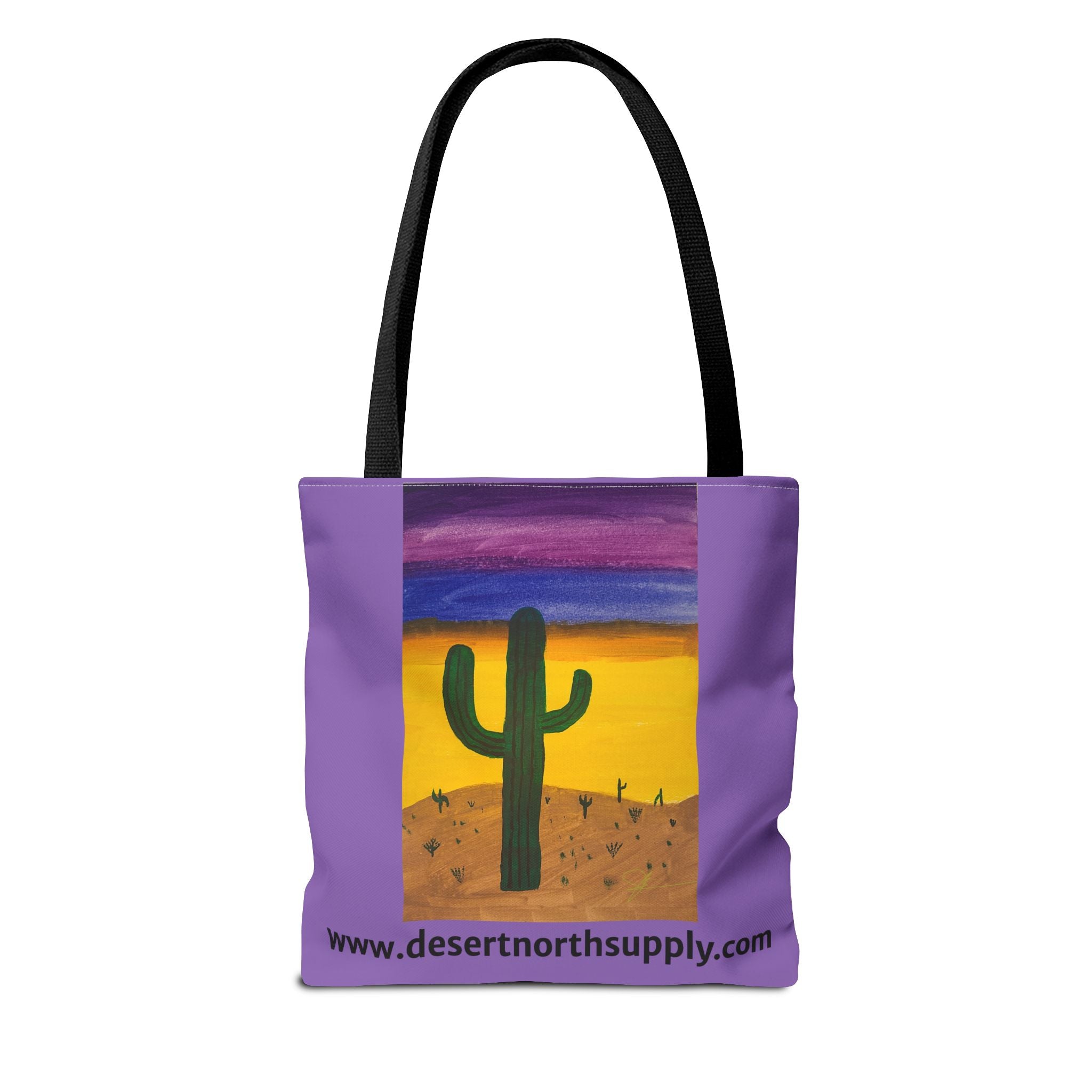 Desert Saguaro Cactus Canvas Tote Bag — "Alone" by John Ganger