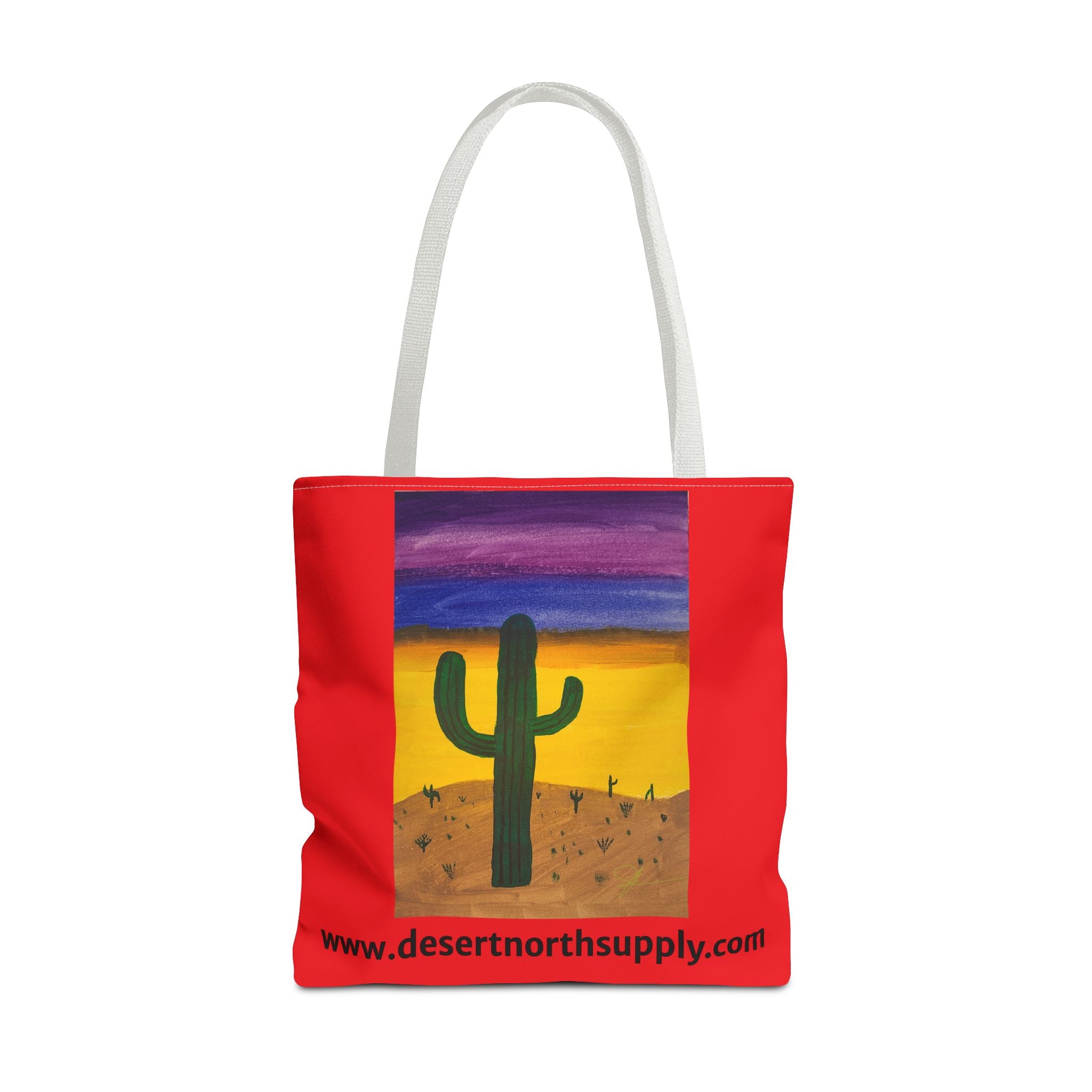 Desert Saguaro Cactus Canvas Tote Bag — "Alone" by John Ganger