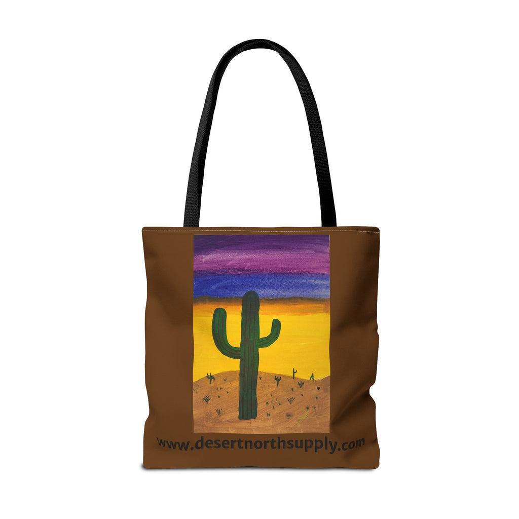 Desert Saguaro Cactus Canvas Tote Bag — "Alone" by John Ganger