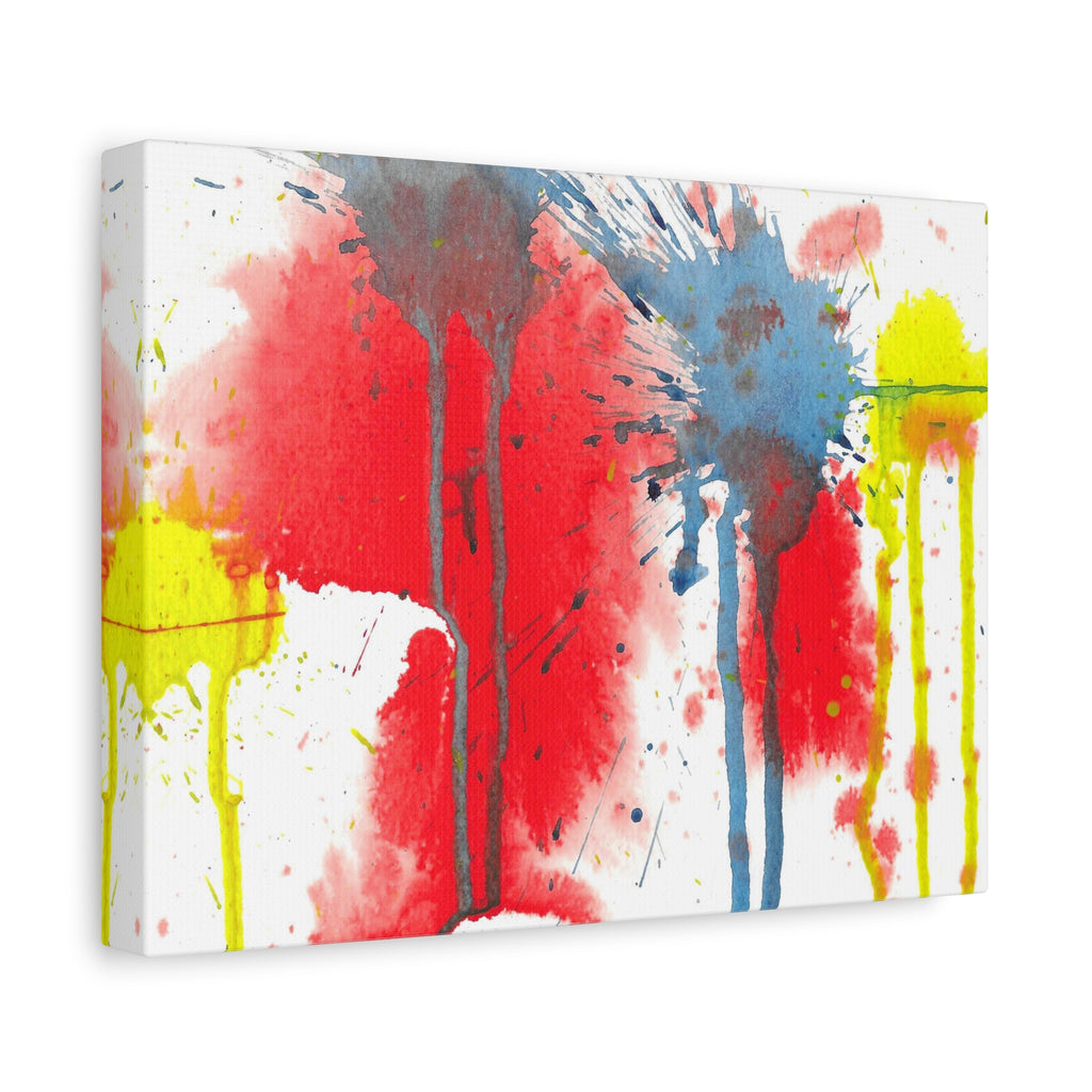 Splat - Playful Abstract Paint Splash Watercolor - Canvas Wall Art