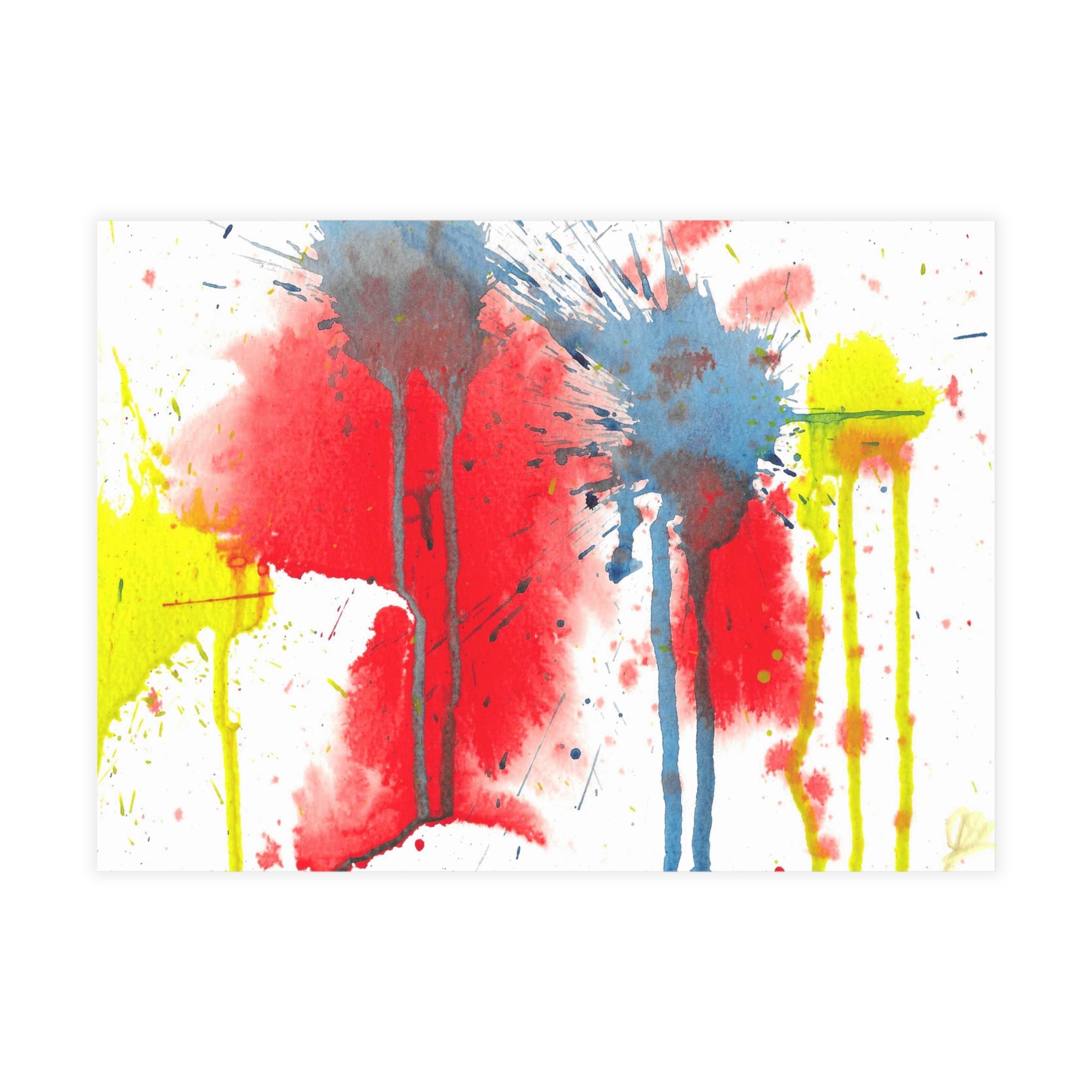 Splat - Playful Abstract Paint Splash Watercolor Postcard Set (4x6 or 5x7)
