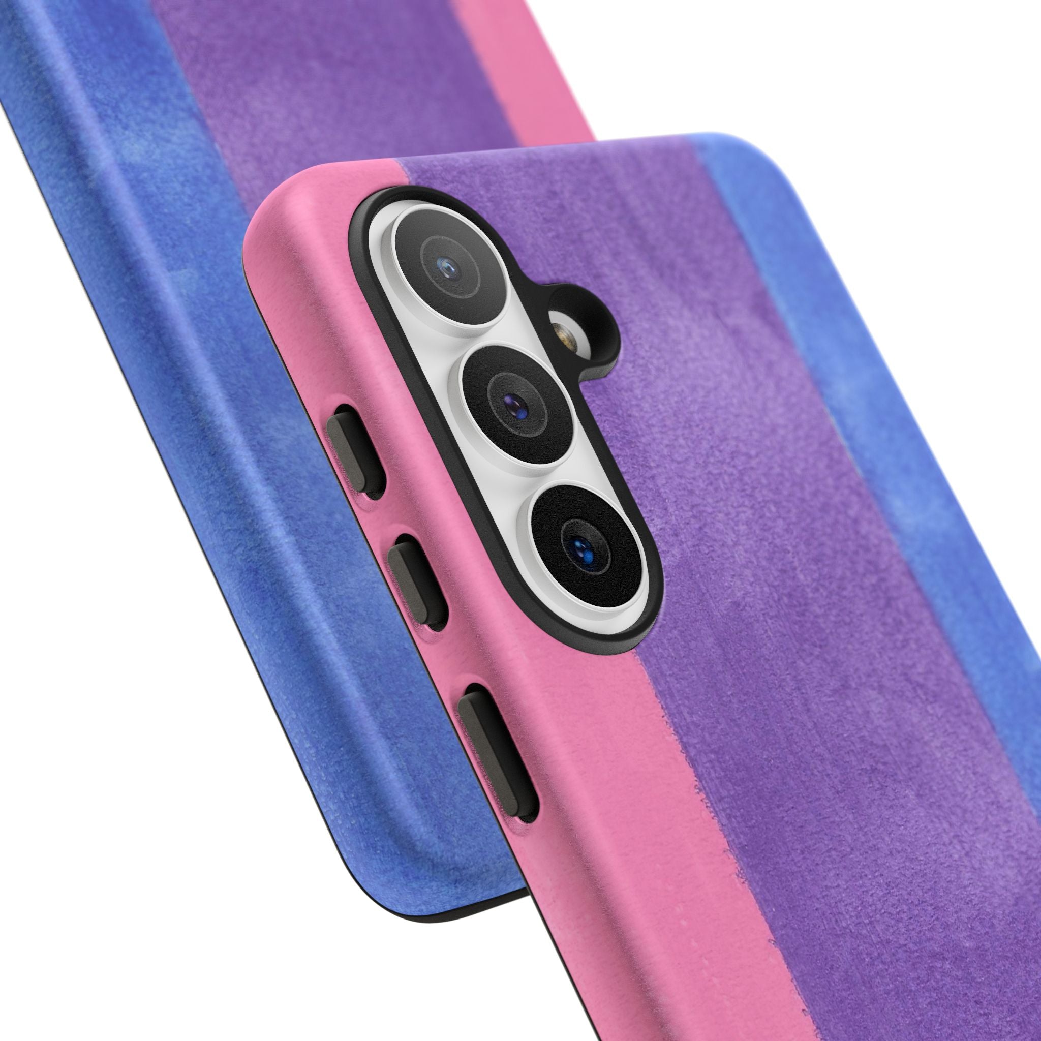 Watercolor Stripe Tough Phone Case — Pink Purple Blue Pride Protective Cover