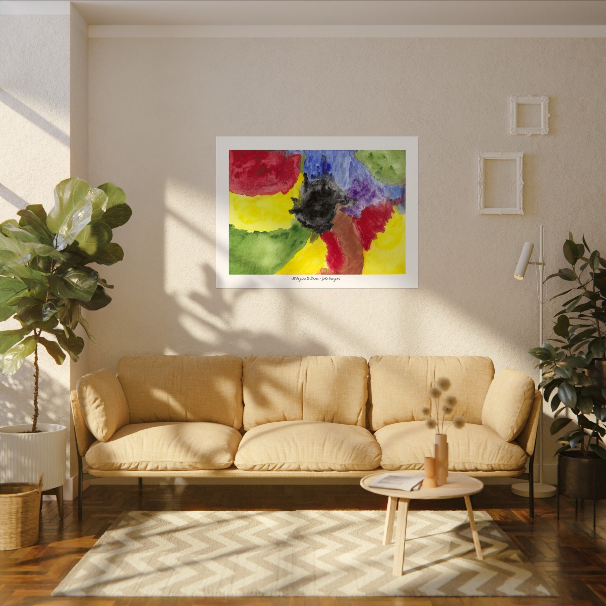 It Begins to Grow - The First Invasion - Watercolor Texture Art Print by John Ganger