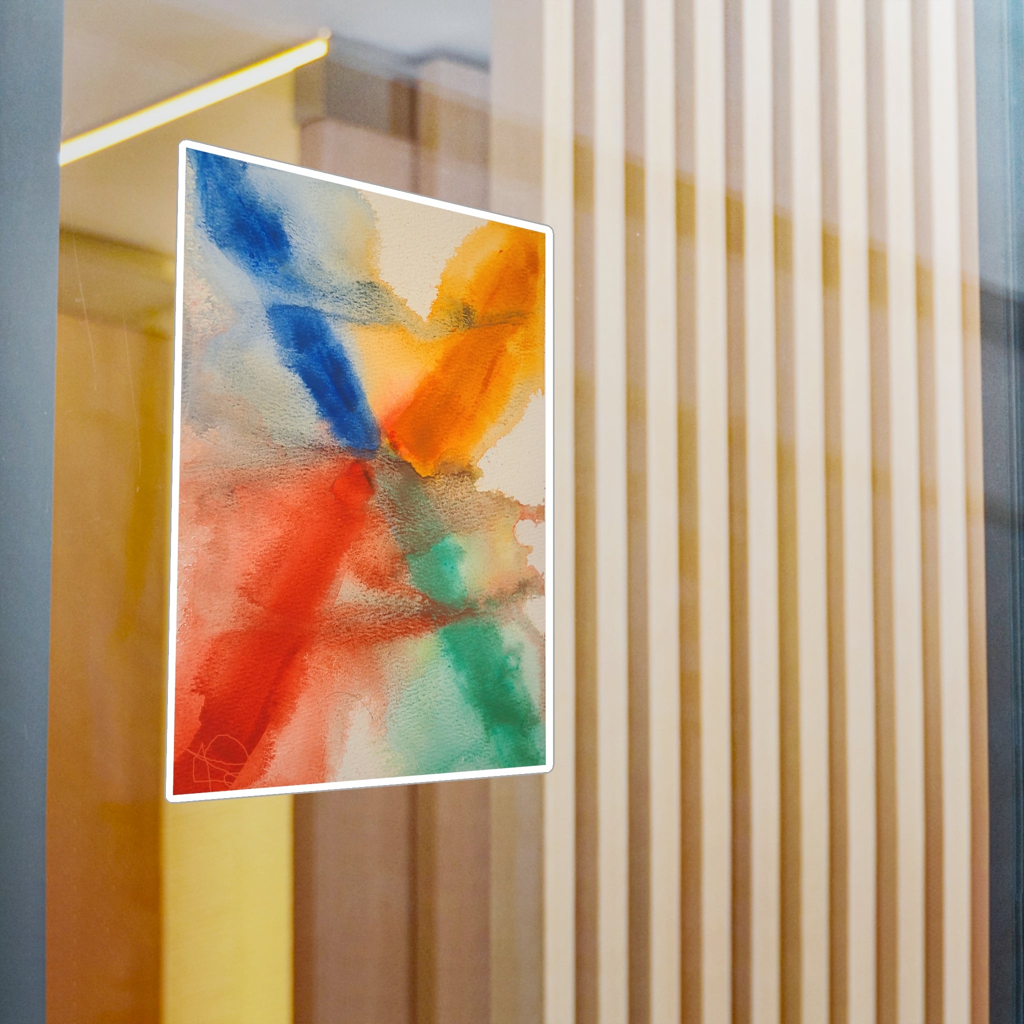 Crosswinds Abstract Watercolor Vinyl Decal - PTSD Emotion Art Sticker for Walls, Laptops & Therapy Spaces