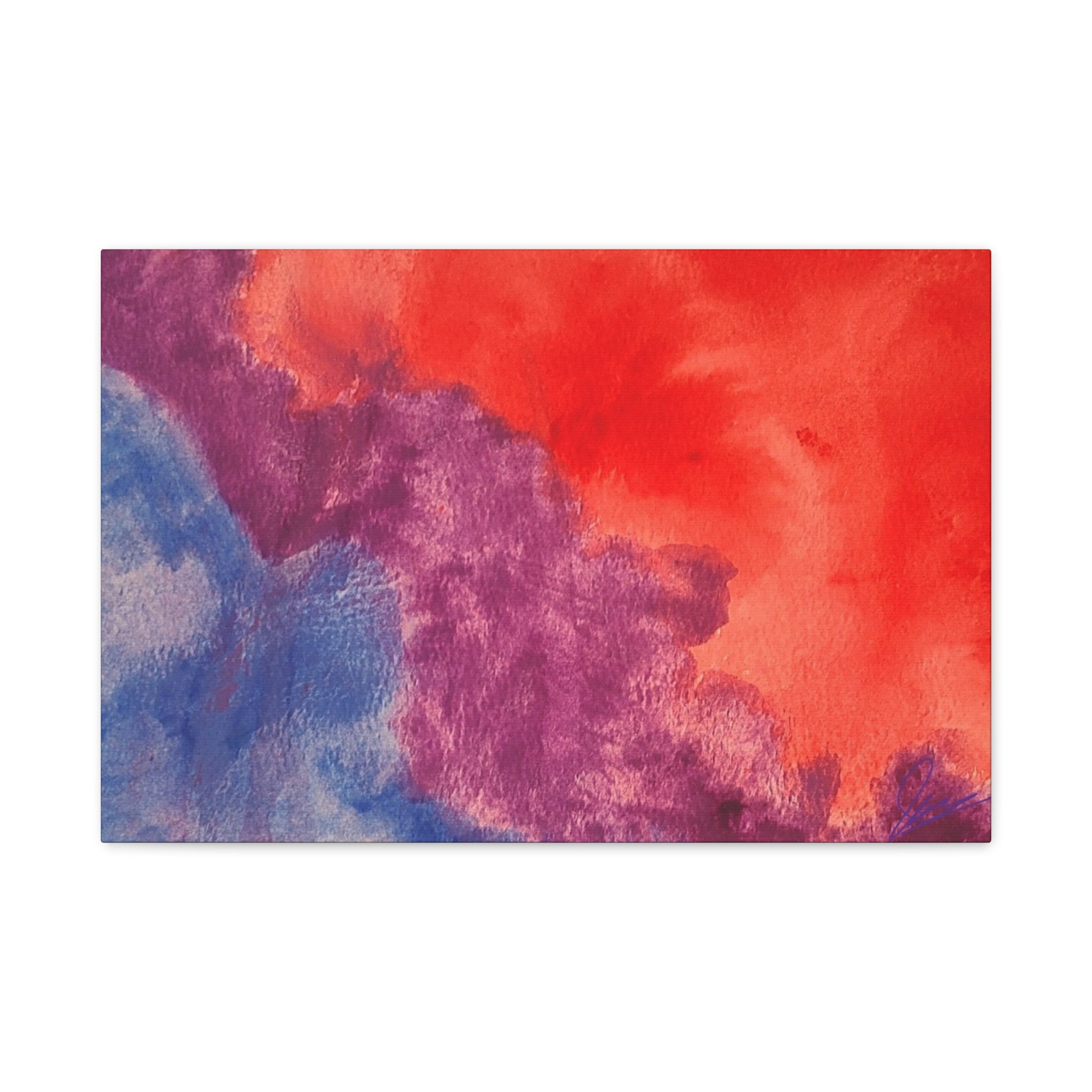 Abstract Watercolor Canvas Print - "The Line Between" Original Art by John Ganger - Matte Stretched Wall Art