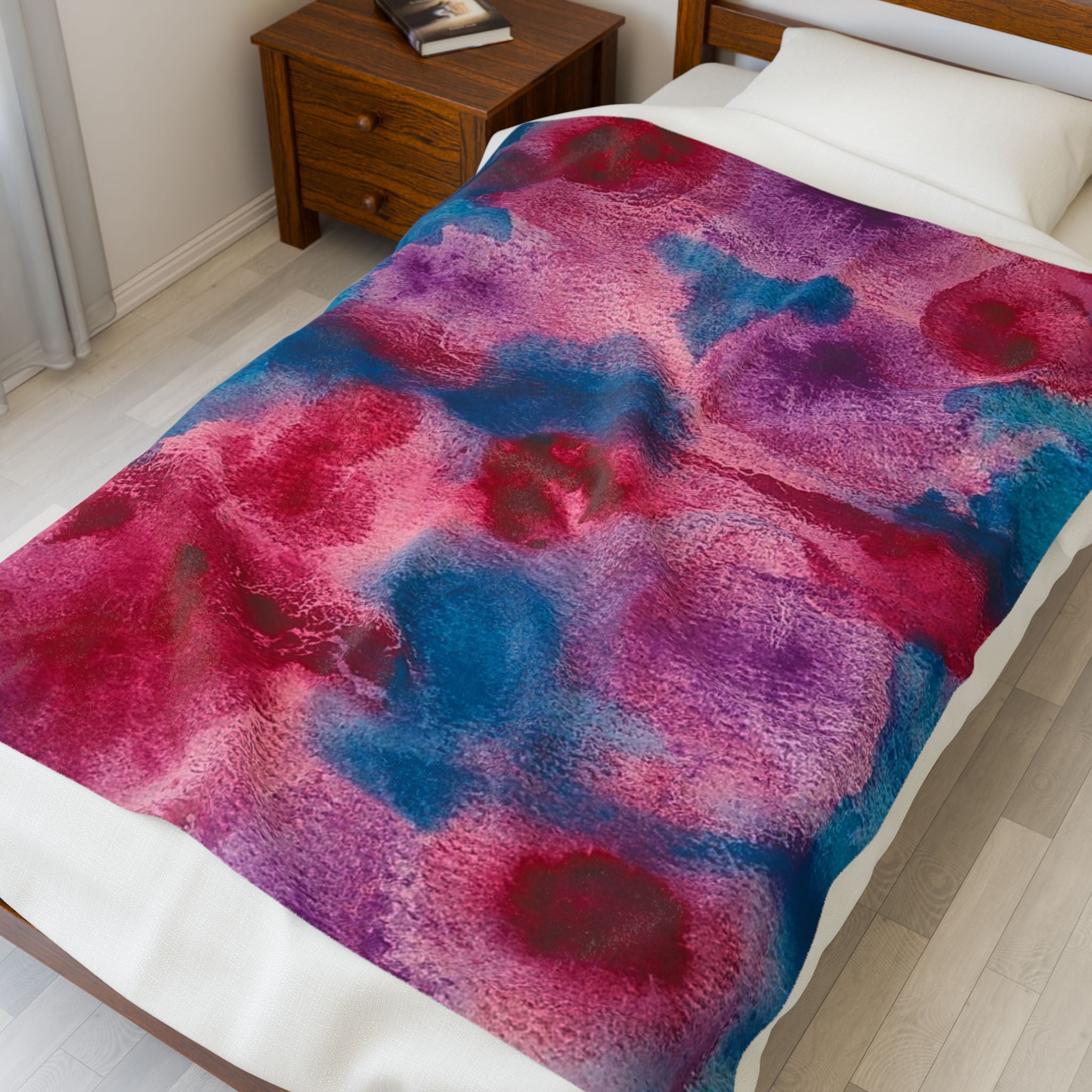 Velveteen Plush Blanket - "Spring" Watercolor, Original John Ganger Art