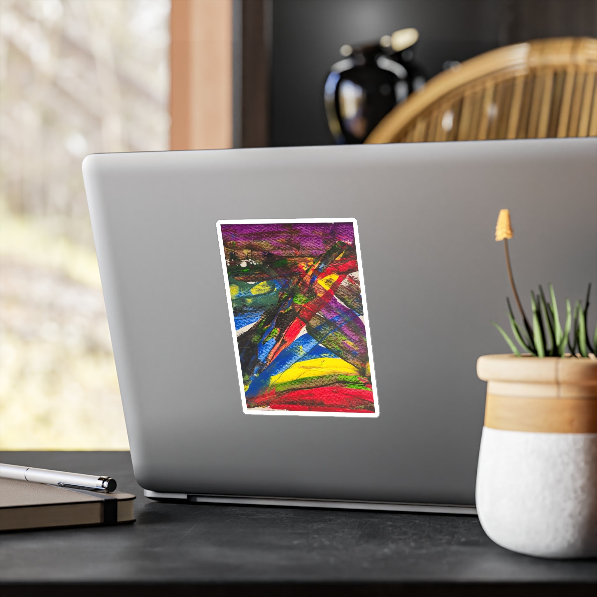 Chaotic Thought Abstract Watercolor Vinyl Decal — Emotional Expression Art Sticker