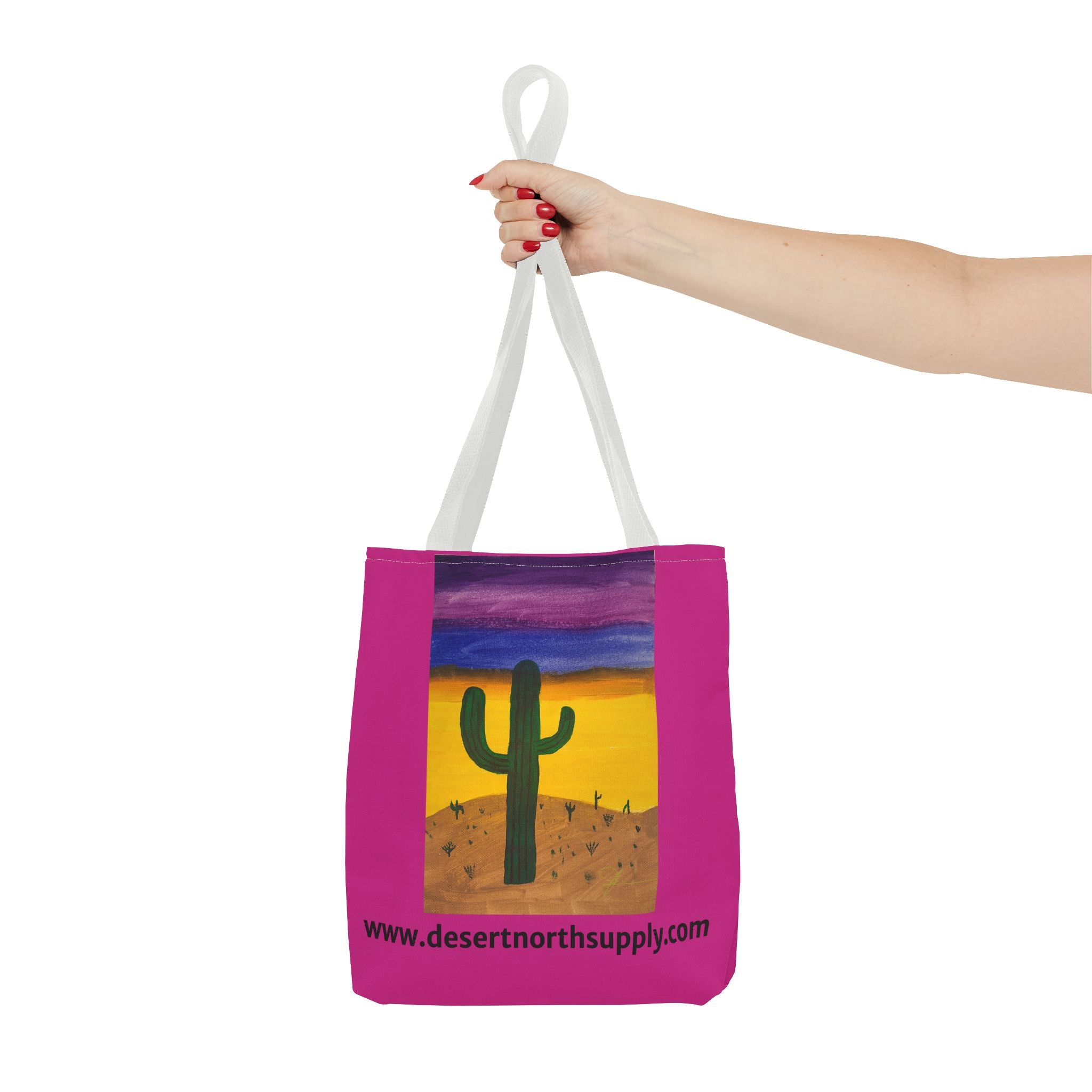 Desert Saguaro Cactus Canvas Tote Bag — "Alone" by John Ganger