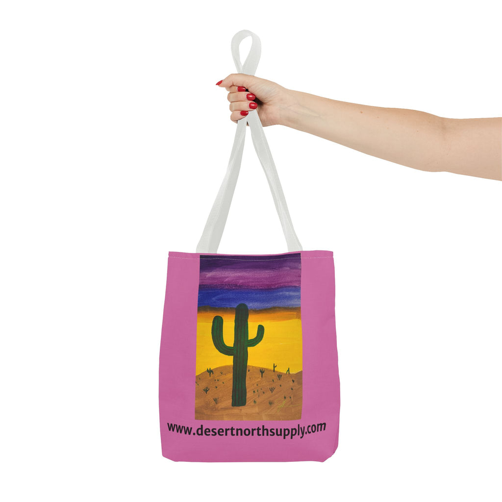 Desert Saguaro Cactus Canvas Tote Bag — "Alone" by John Ganger