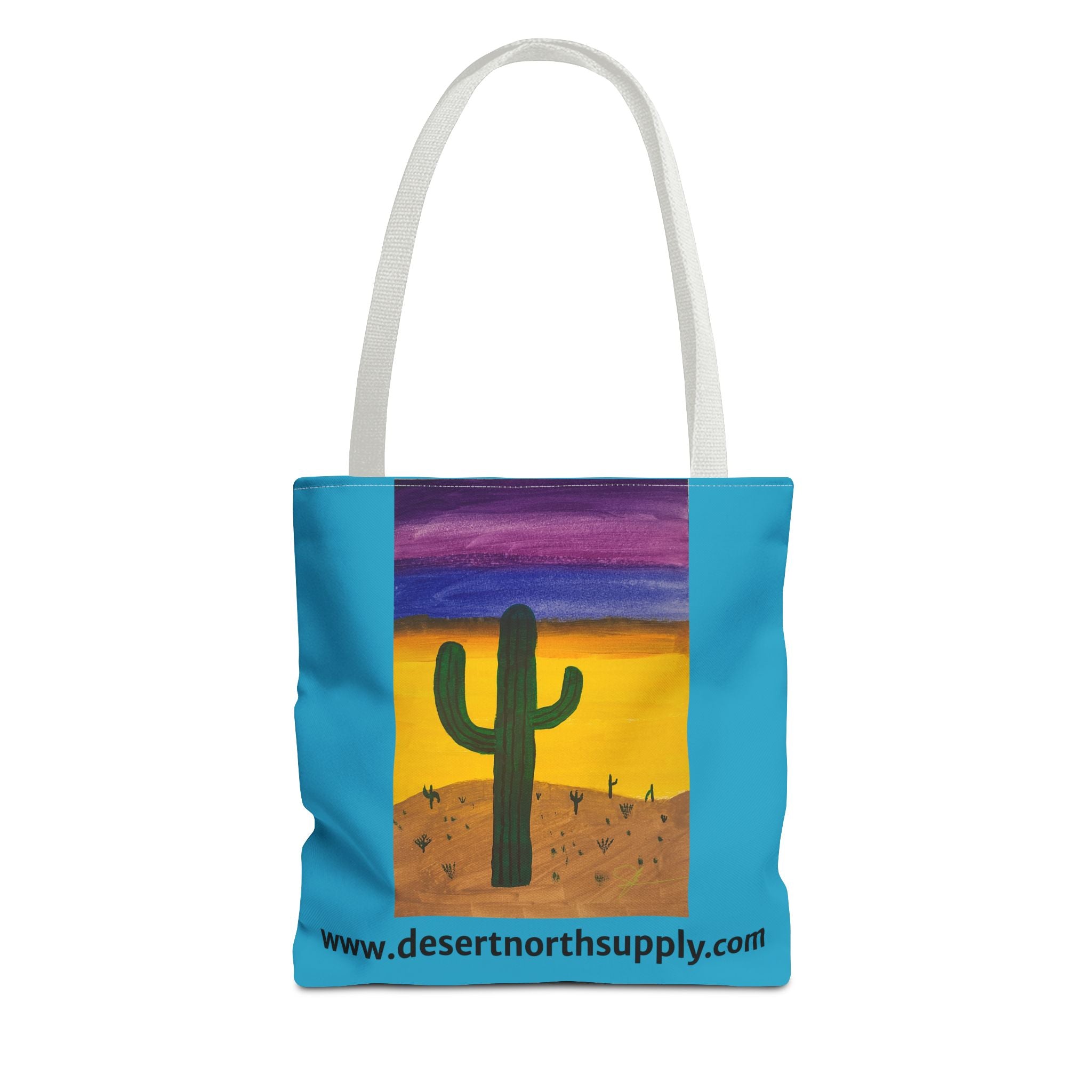 Desert Saguaro Cactus Canvas Tote Bag — "Alone" by John Ganger