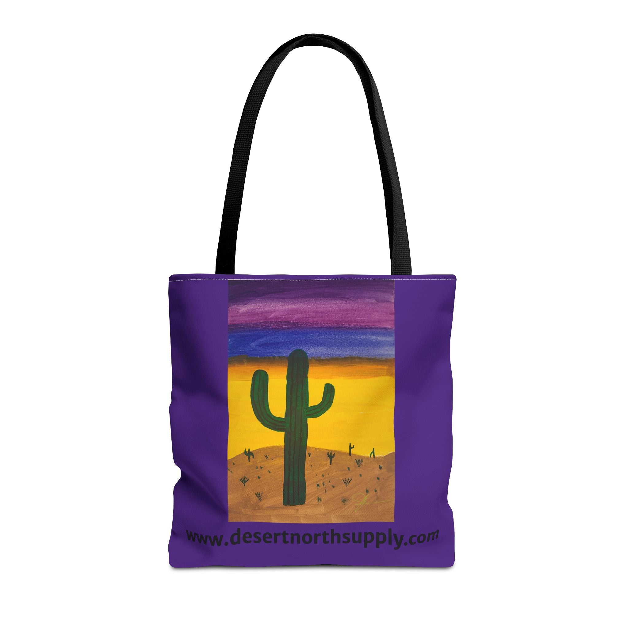 Desert Saguaro Cactus Canvas Tote Bag — "Alone" by John Ganger