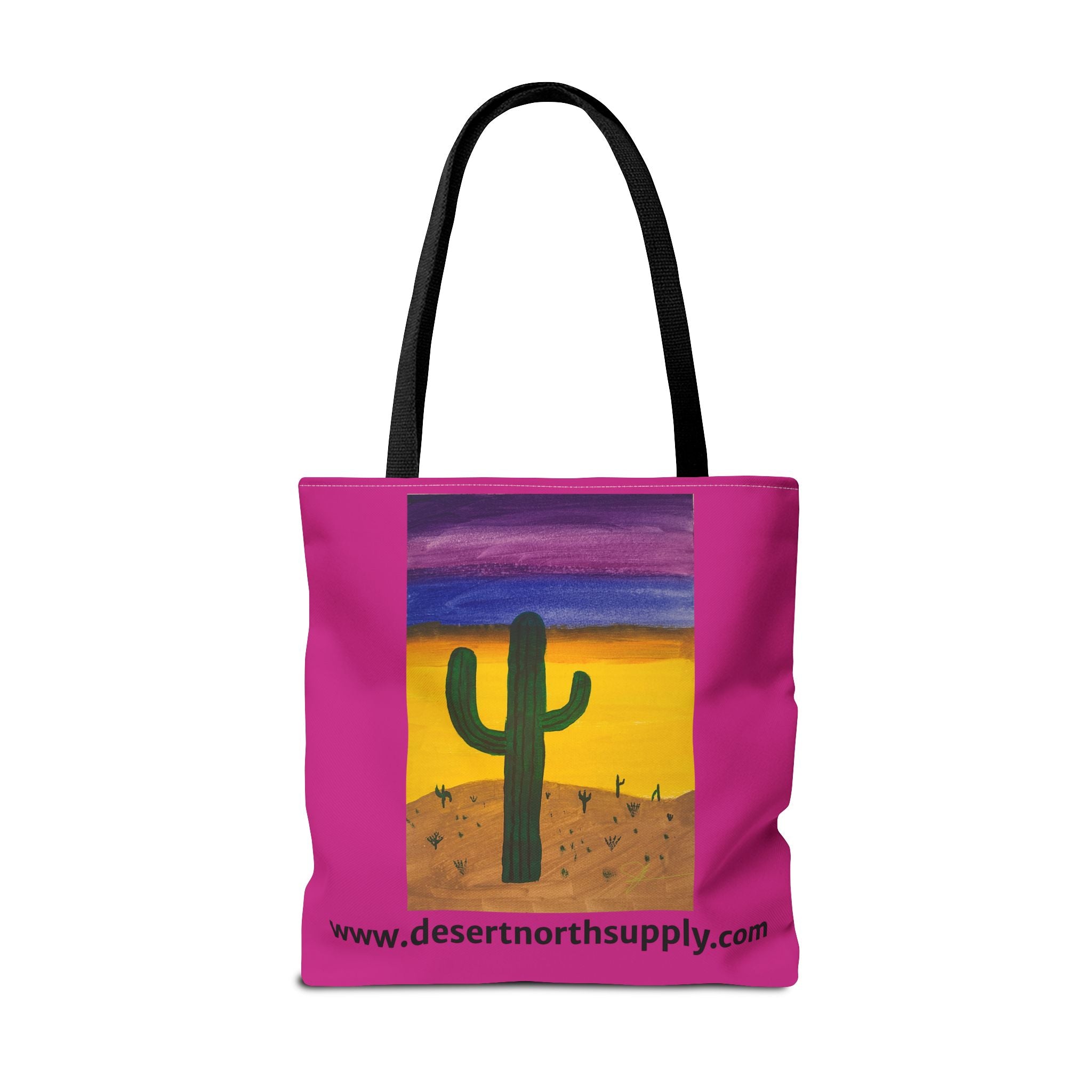 Desert Saguaro Cactus Canvas Tote Bag — "Alone" by John Ganger