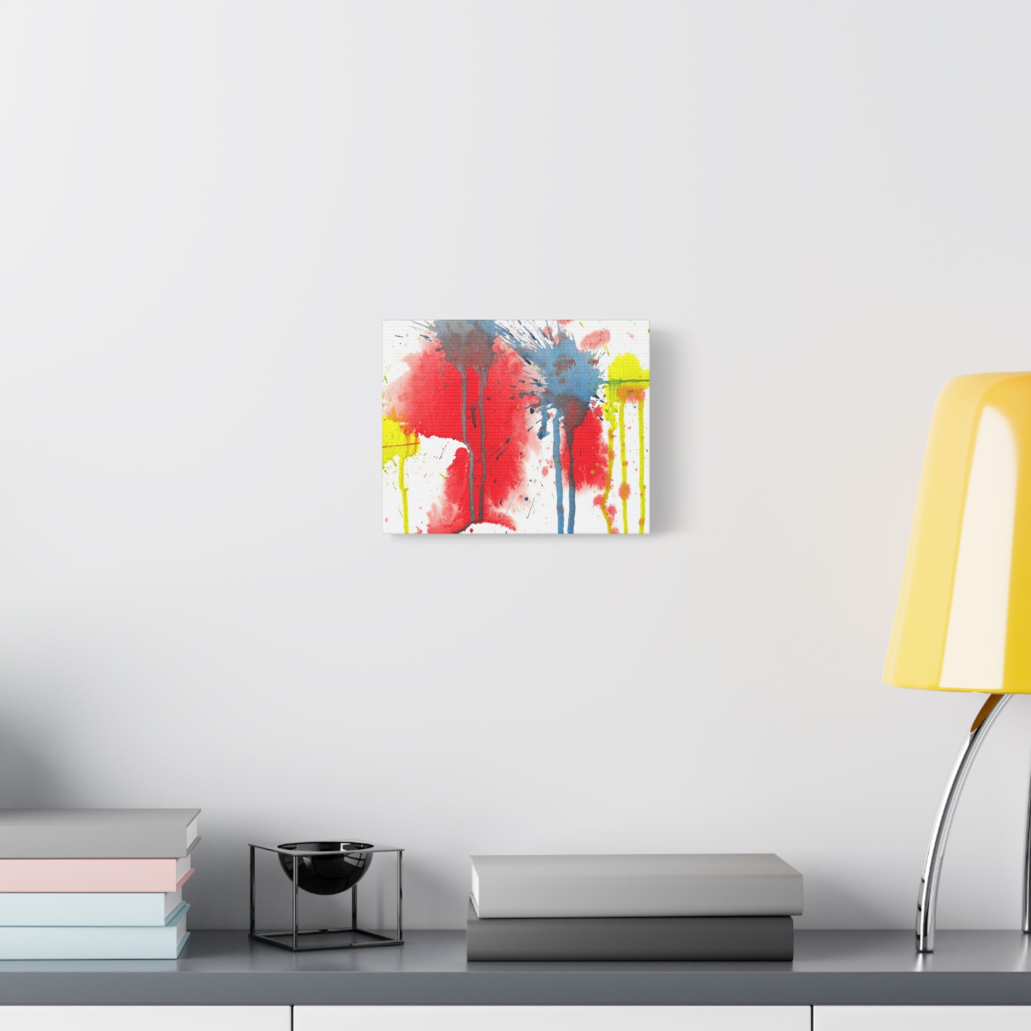 Splat - Playful Abstract Paint Splash Watercolor - Canvas Wall Art