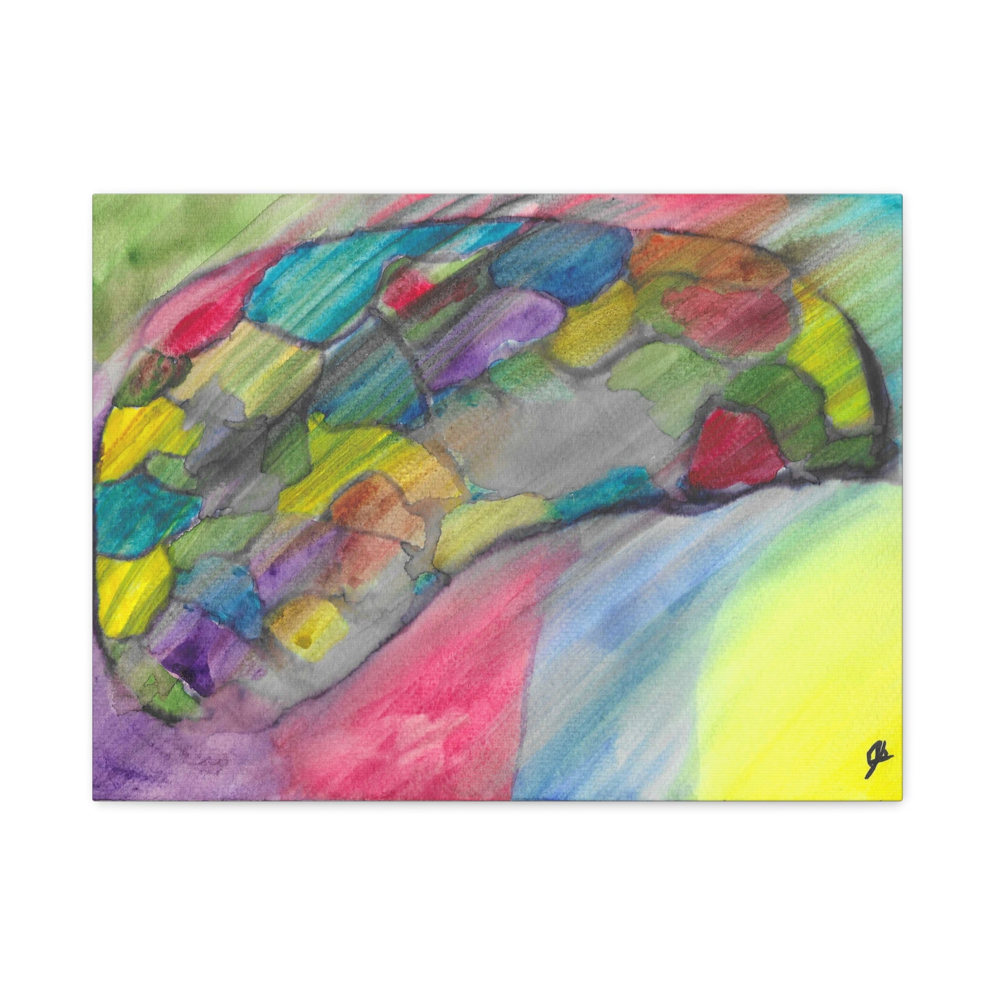 The Infection Spreads - Abstract Trauma Brain Watercolor - Canvas Wall Art