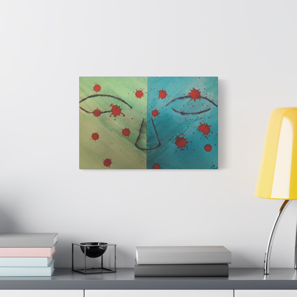 Abstract Split-Face Canvas Art - "Thoughts" Original Art by John Ganger